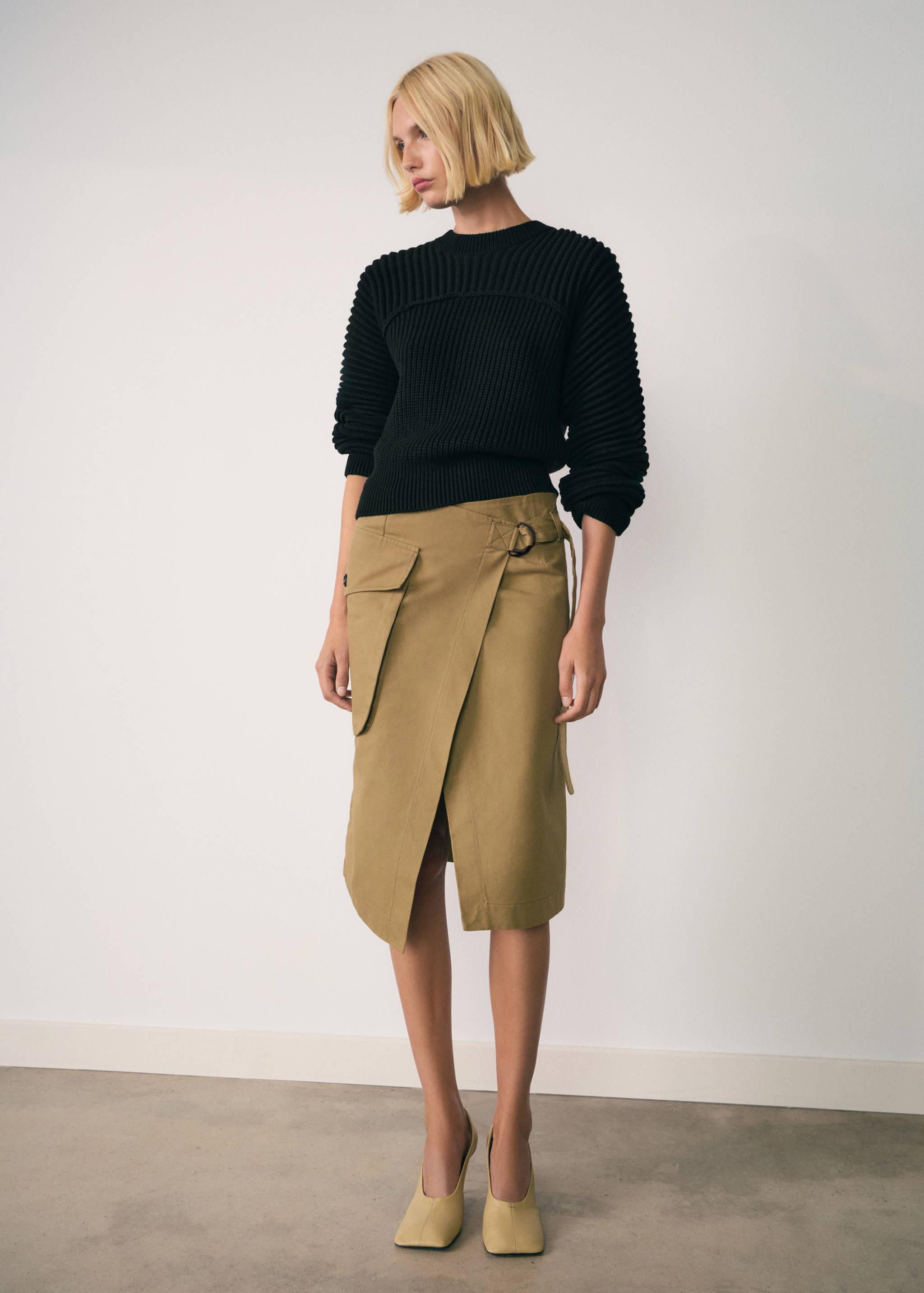 Jersey punto manga abullonada - Plano general