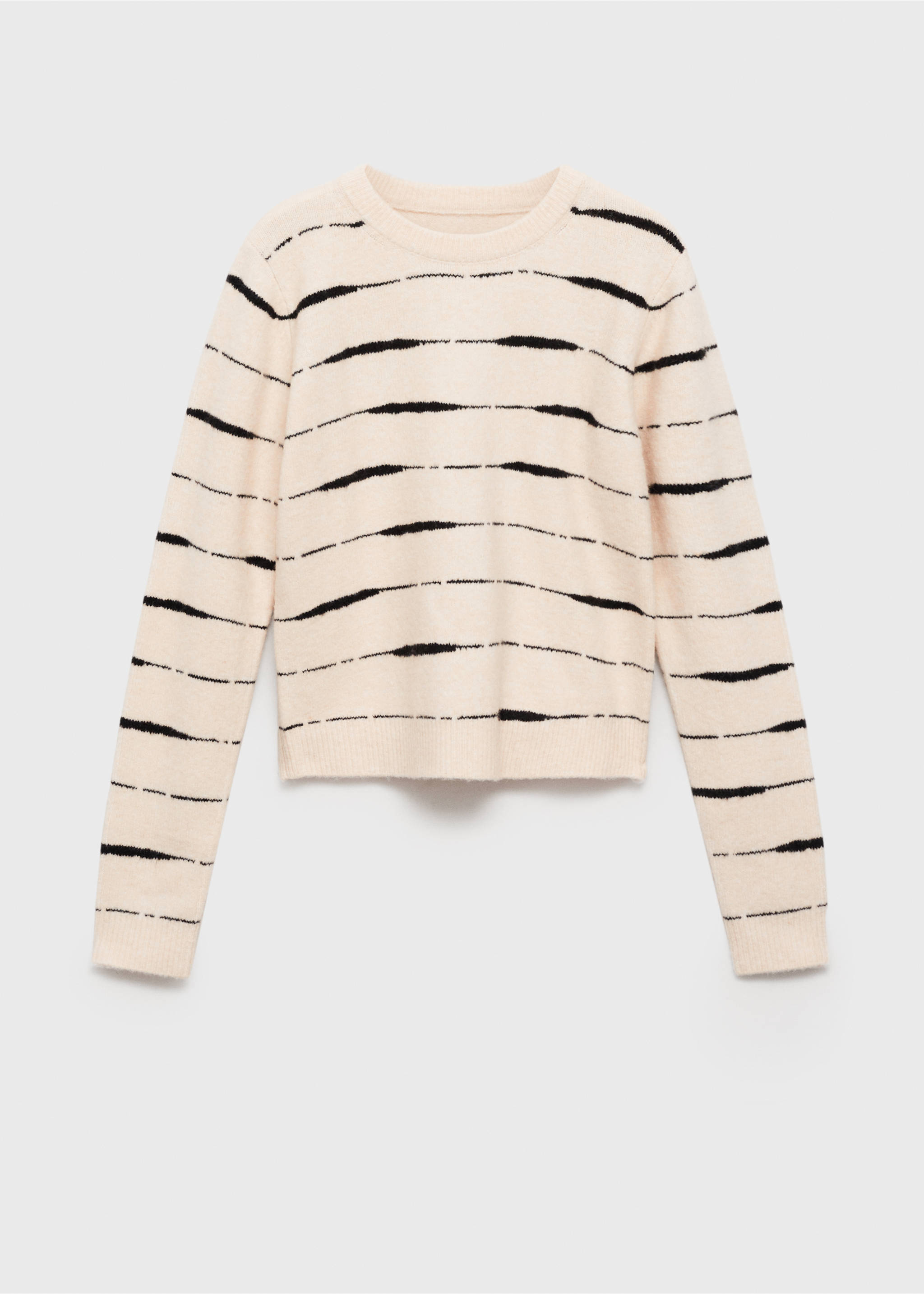 Runda-nacke randig tröja - Artikel utan modell, Sand. Ref: 77007683-00.