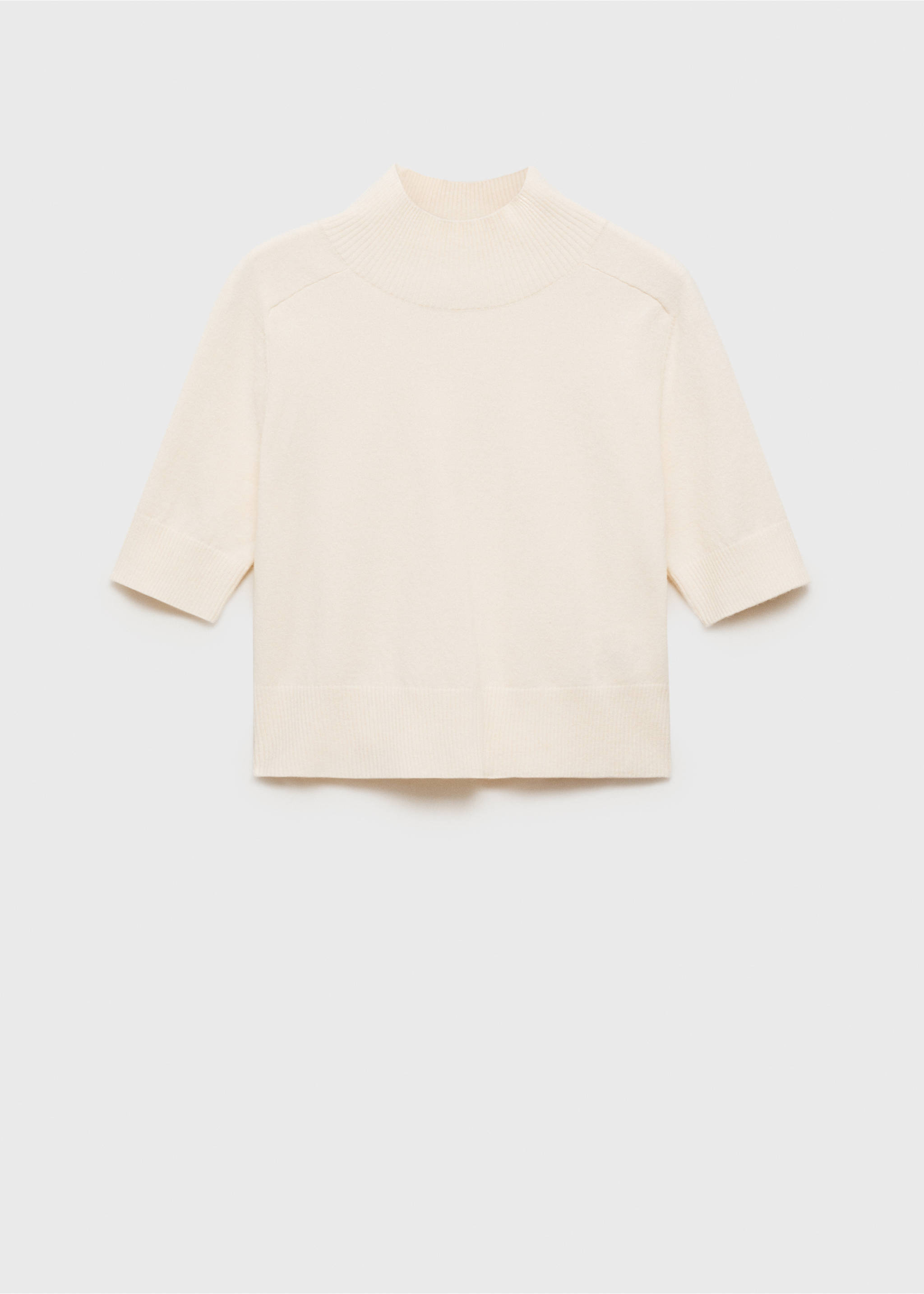 Perkins-neck short-sleeved sweater - Article without model, Sand. Ref: 77007685-00.