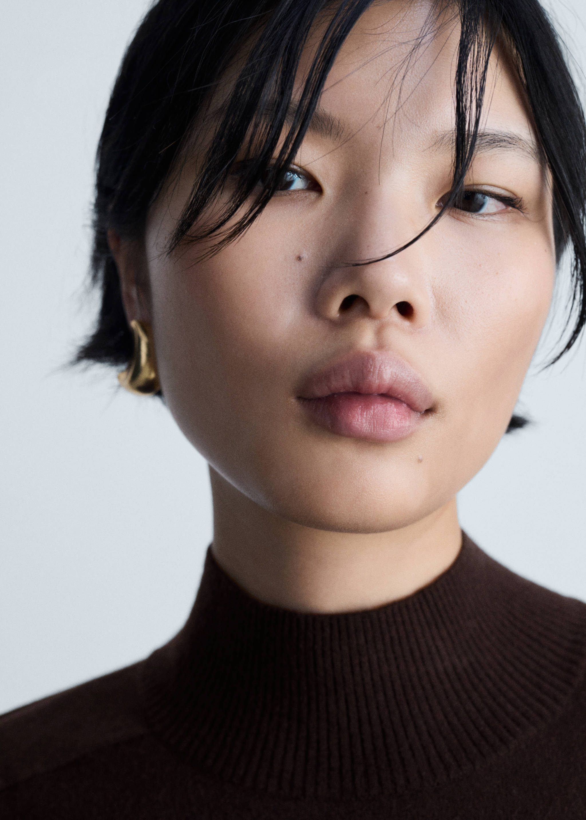 Perkins-neck short-sleeved sweater - Details of the article 1