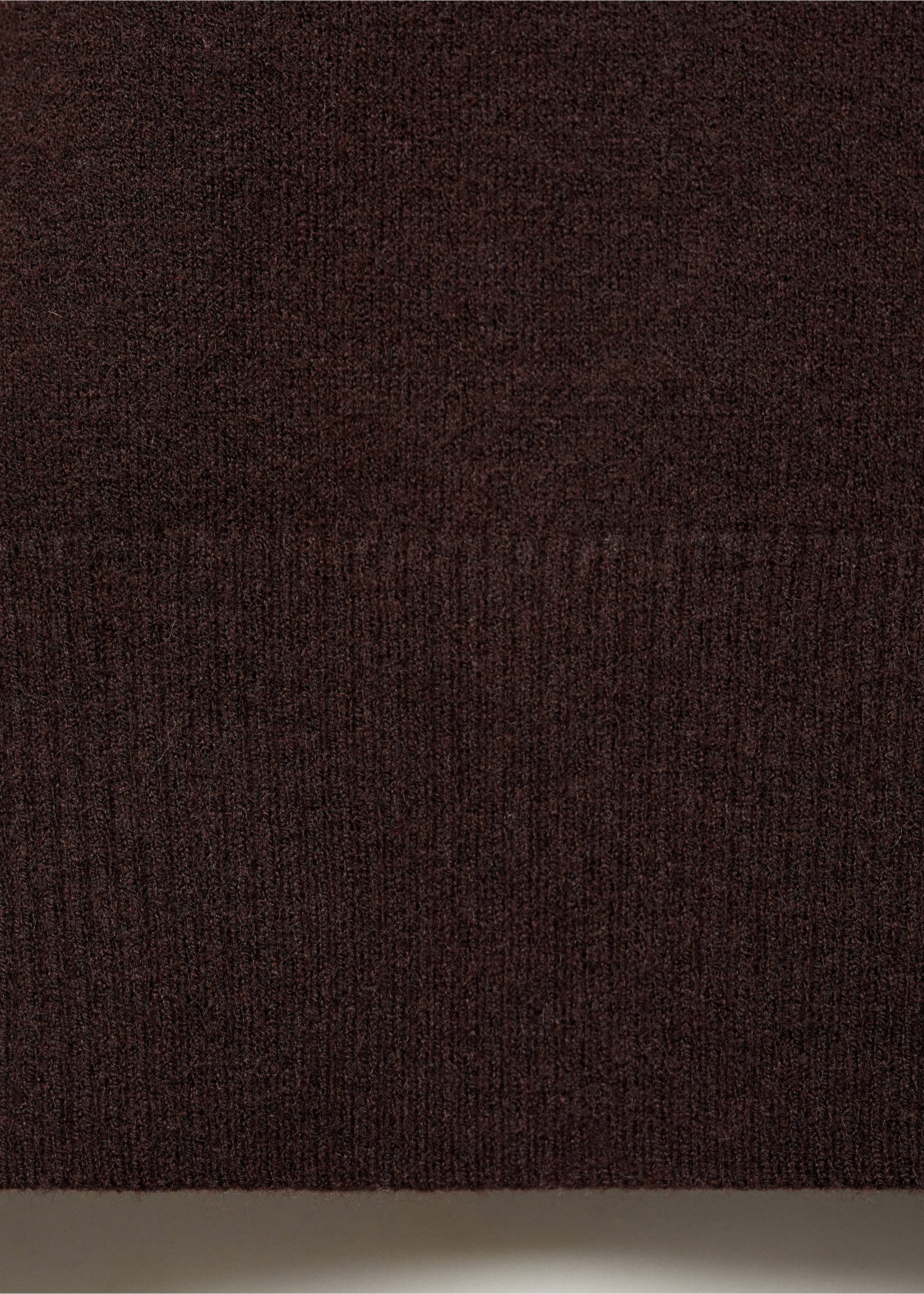 Perkins-neck short-sleeved sweater - Details of the article 0, Brown. Ref: 77007685-00.