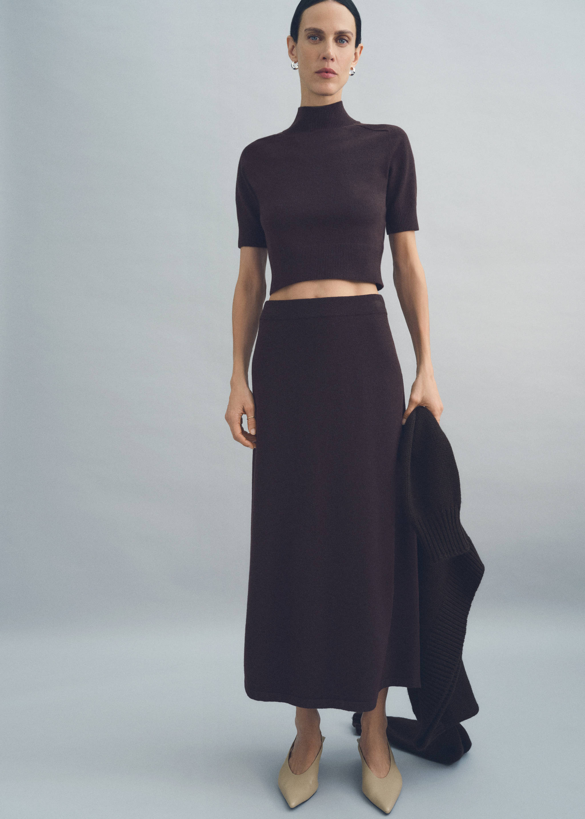 Perkins-neck short-sleeved sweater - Details of the article 3