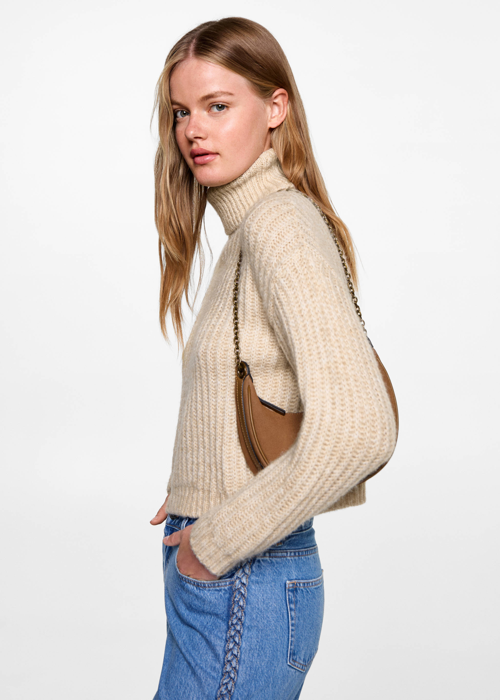 Turtleneck knit sweater - Medium plane