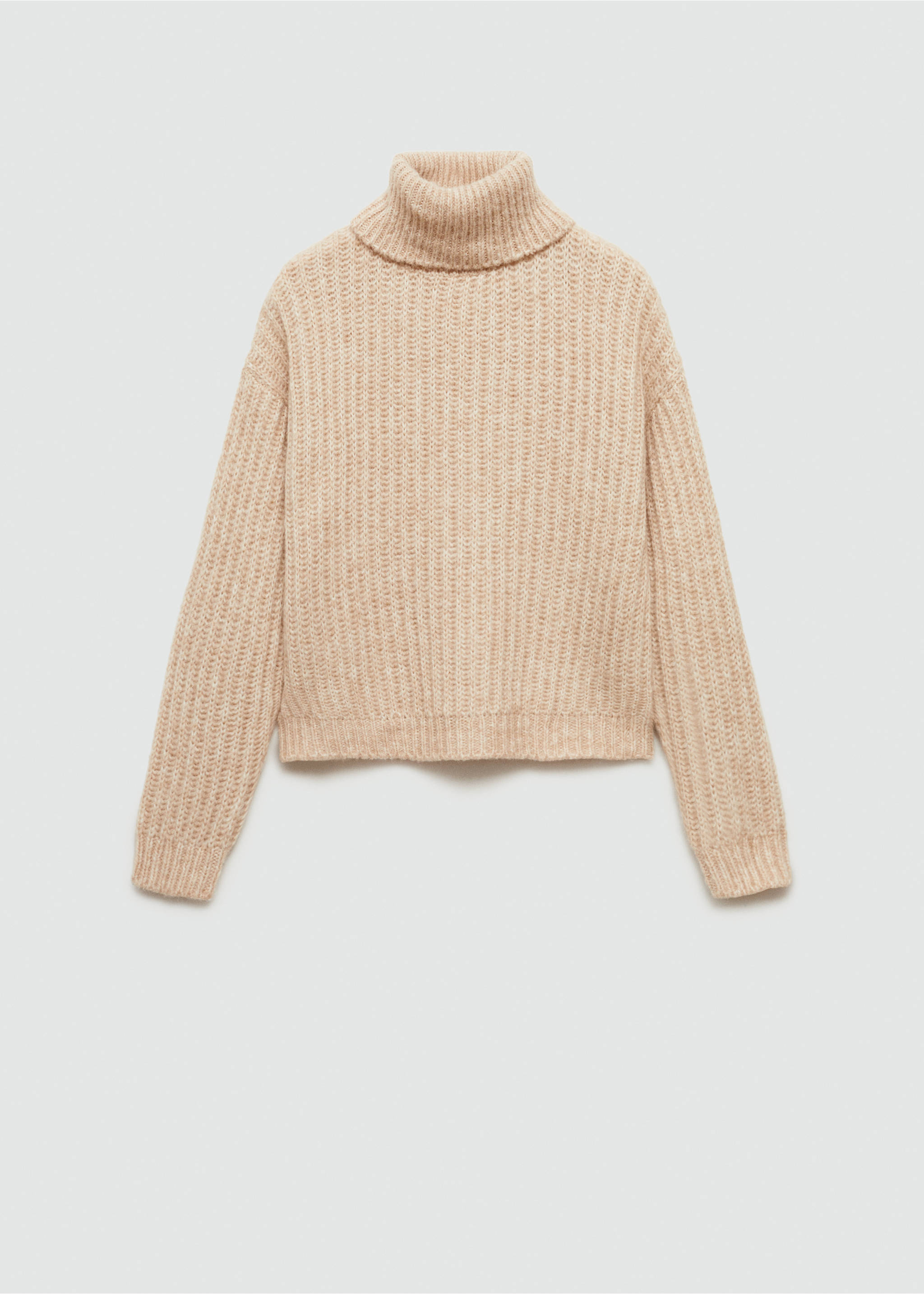 Turtleneck knit sweater - Article without model, Beige. Ref: 77007689-00.