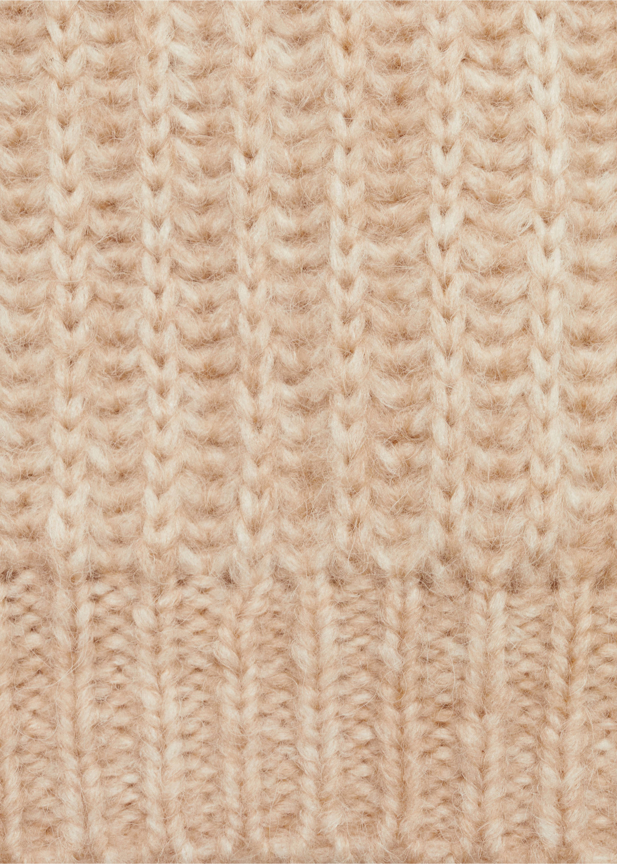 Turtleneck knit sweater - Details of the article 0, Beige. Ref: 77007689-00.