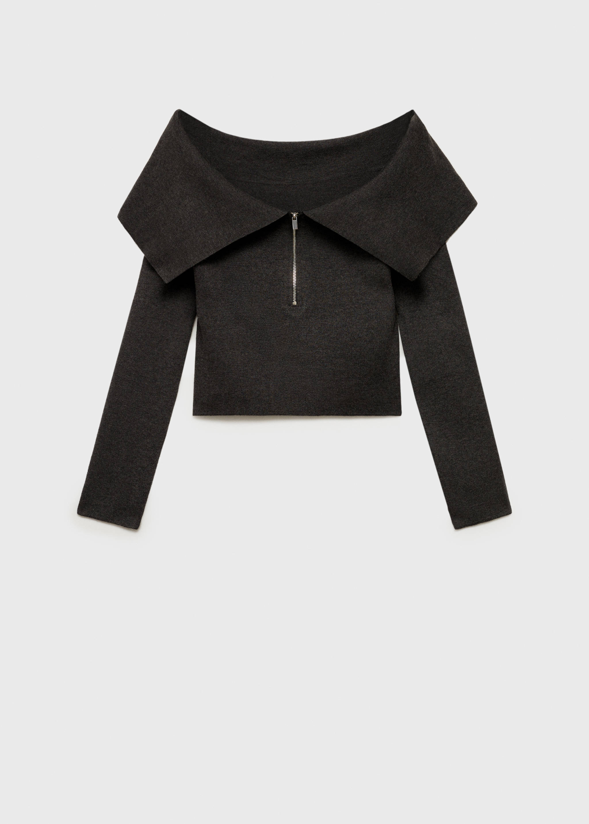 Open-shoulder sweater with zip - Article without model