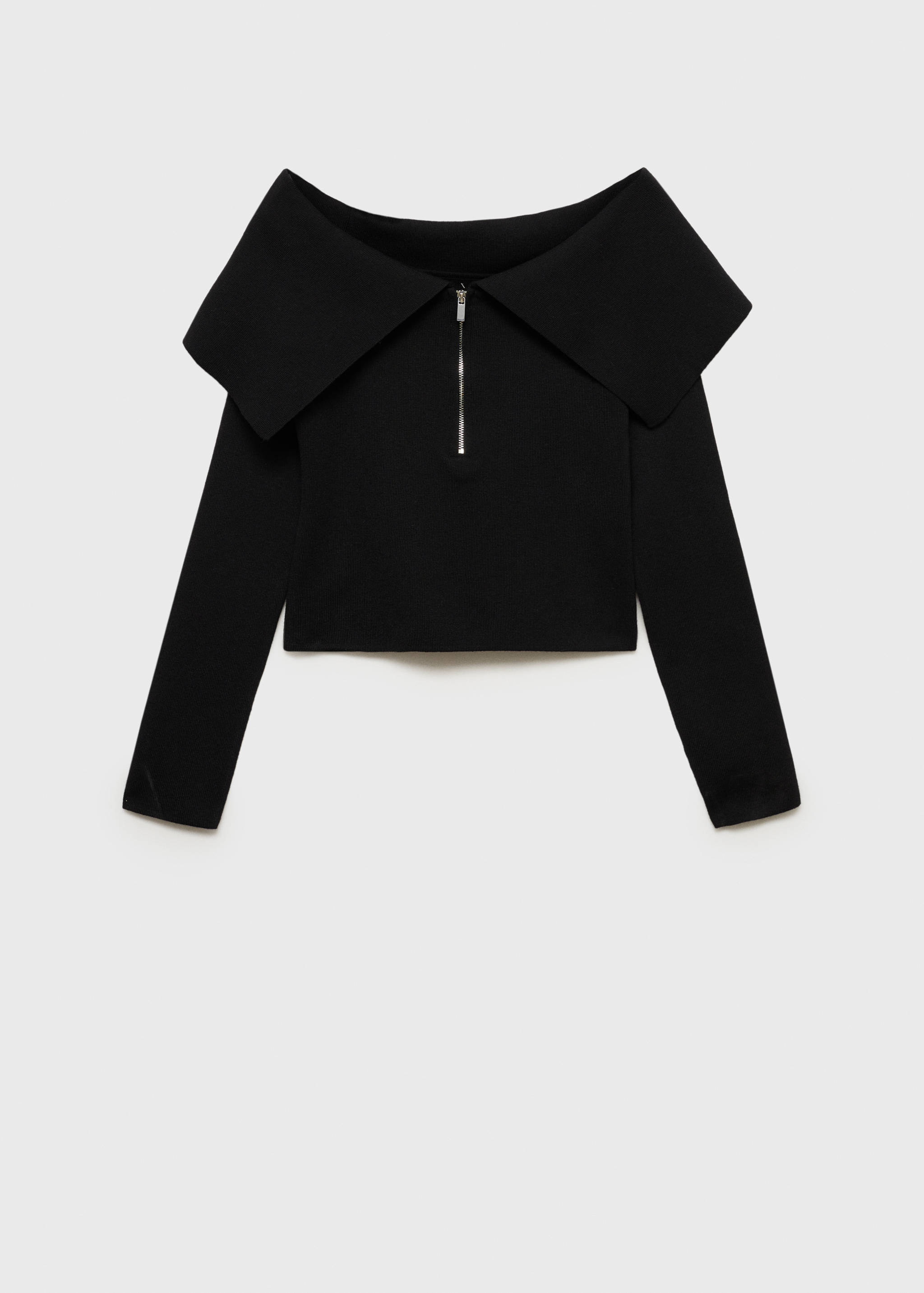 Schulterfreier Pullover mit Reißverschluss - Artikel ohne Model
