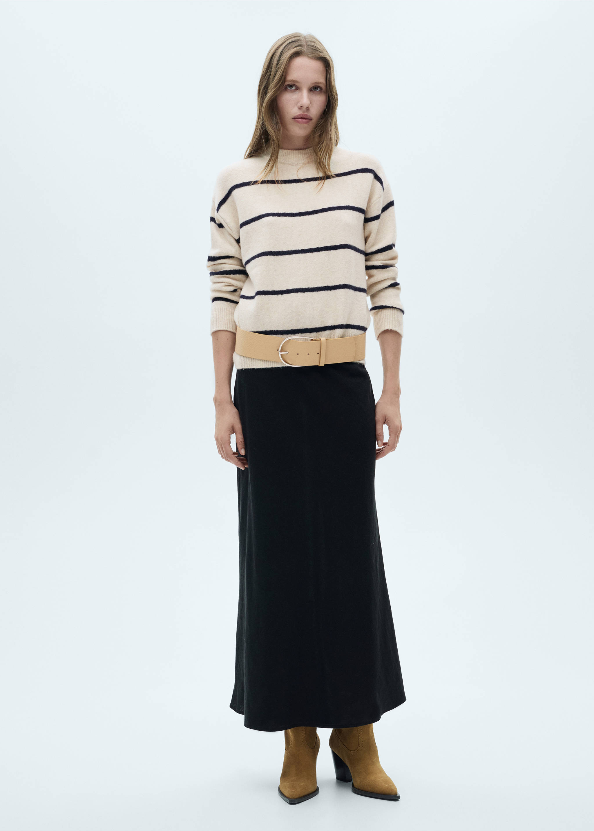 Knit striped sweater - General plane, Sand. Ref: 77007694-00.