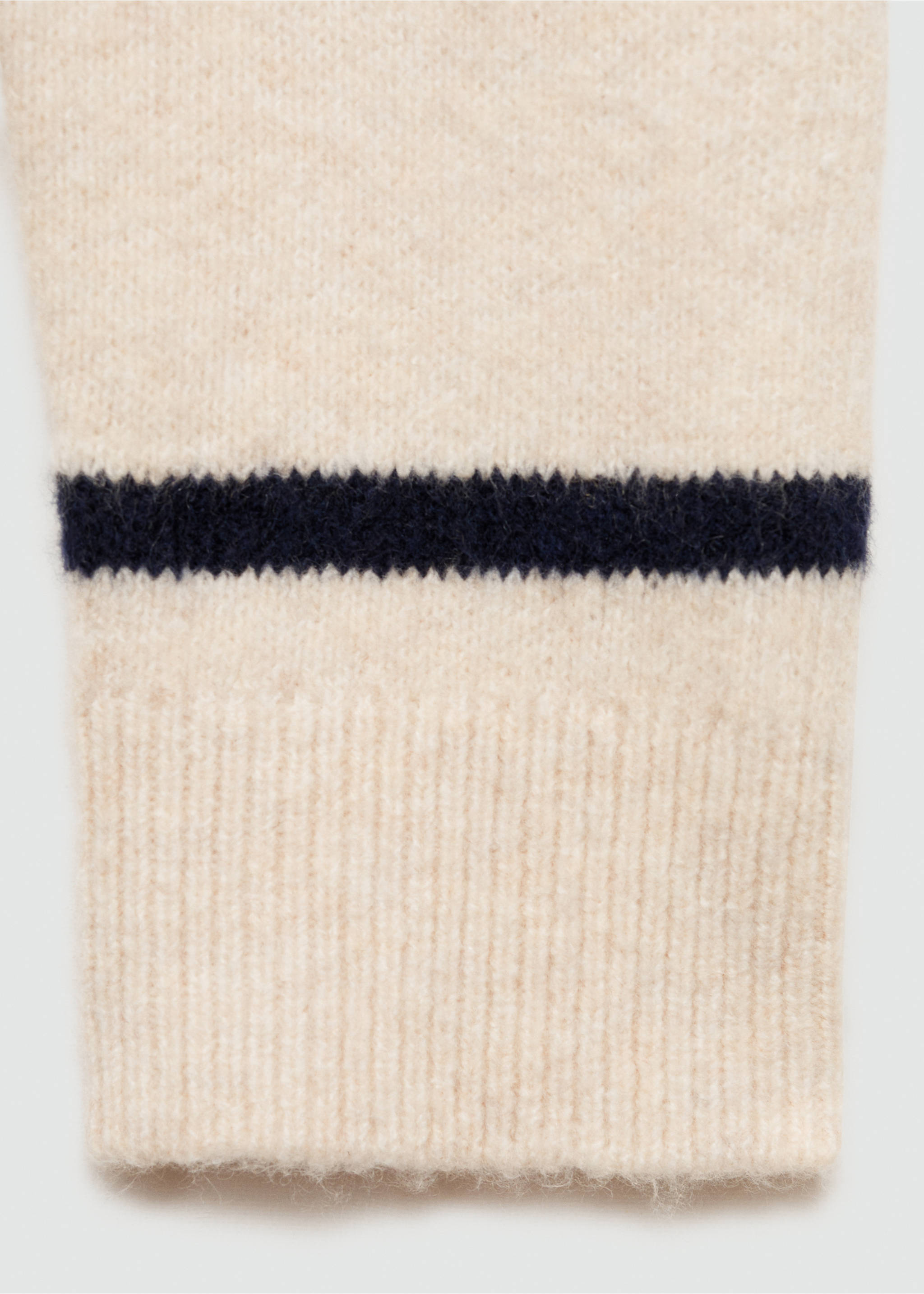 Knit striped sweater - Details of the article 0, Sand. Ref: 77007694-00.