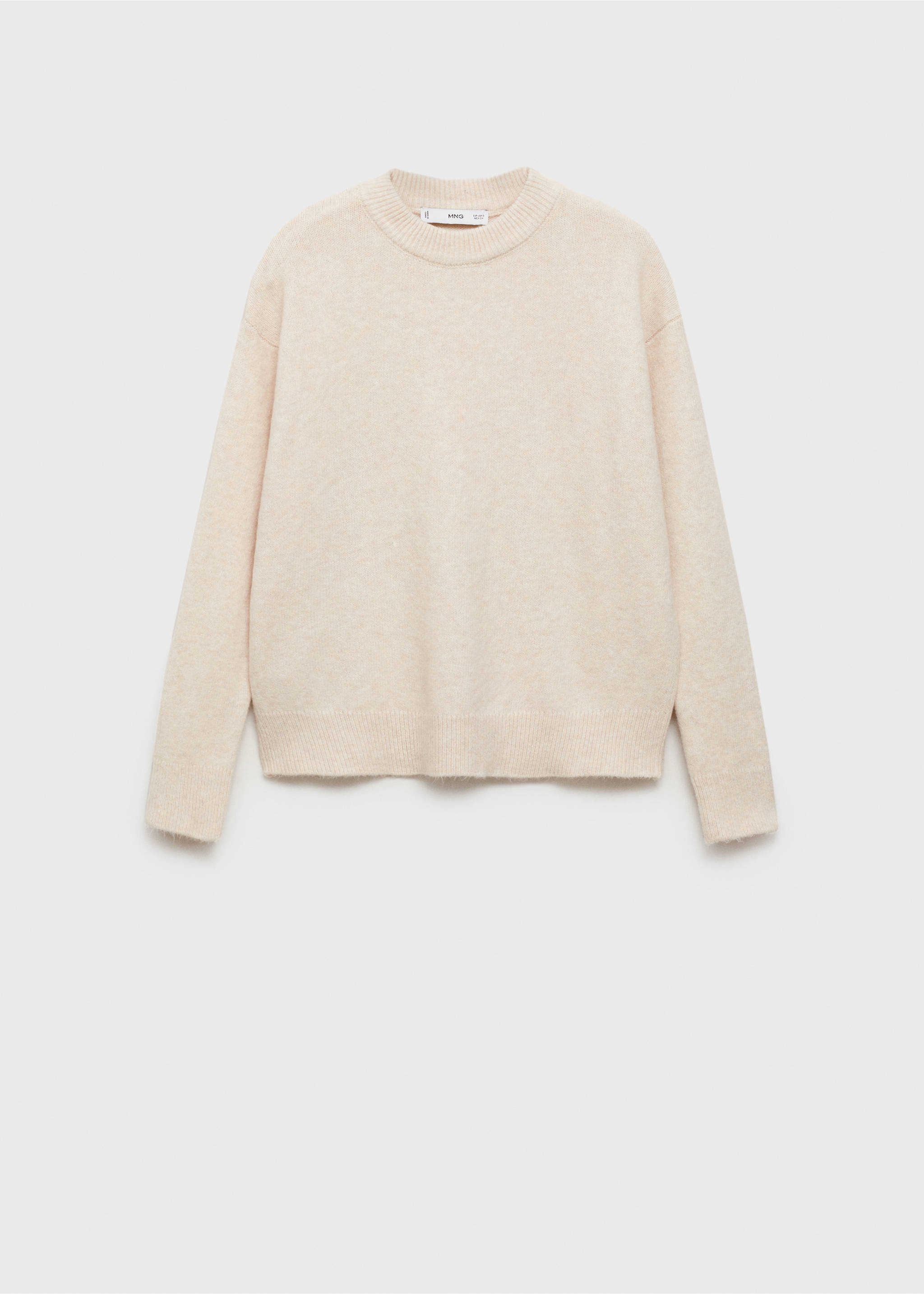 Pull en maille à col rond - Article sans modèle, Sable. Ref: 77007695-00.