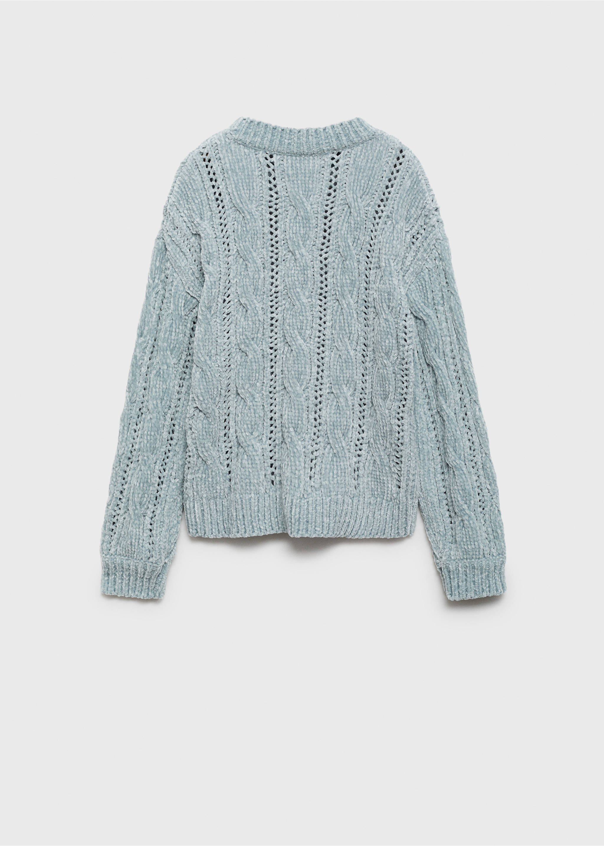 Braided knitted sweater - Reverse of the article, Light/Pastel Grey. Ref: 77007696-00.