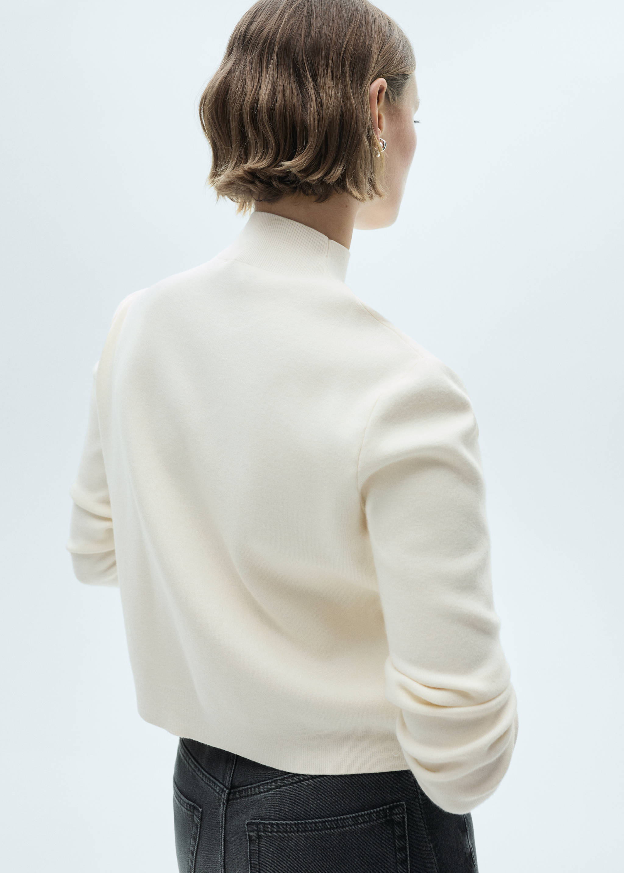 Knitted sweater with perkins neck - Reverse of the article