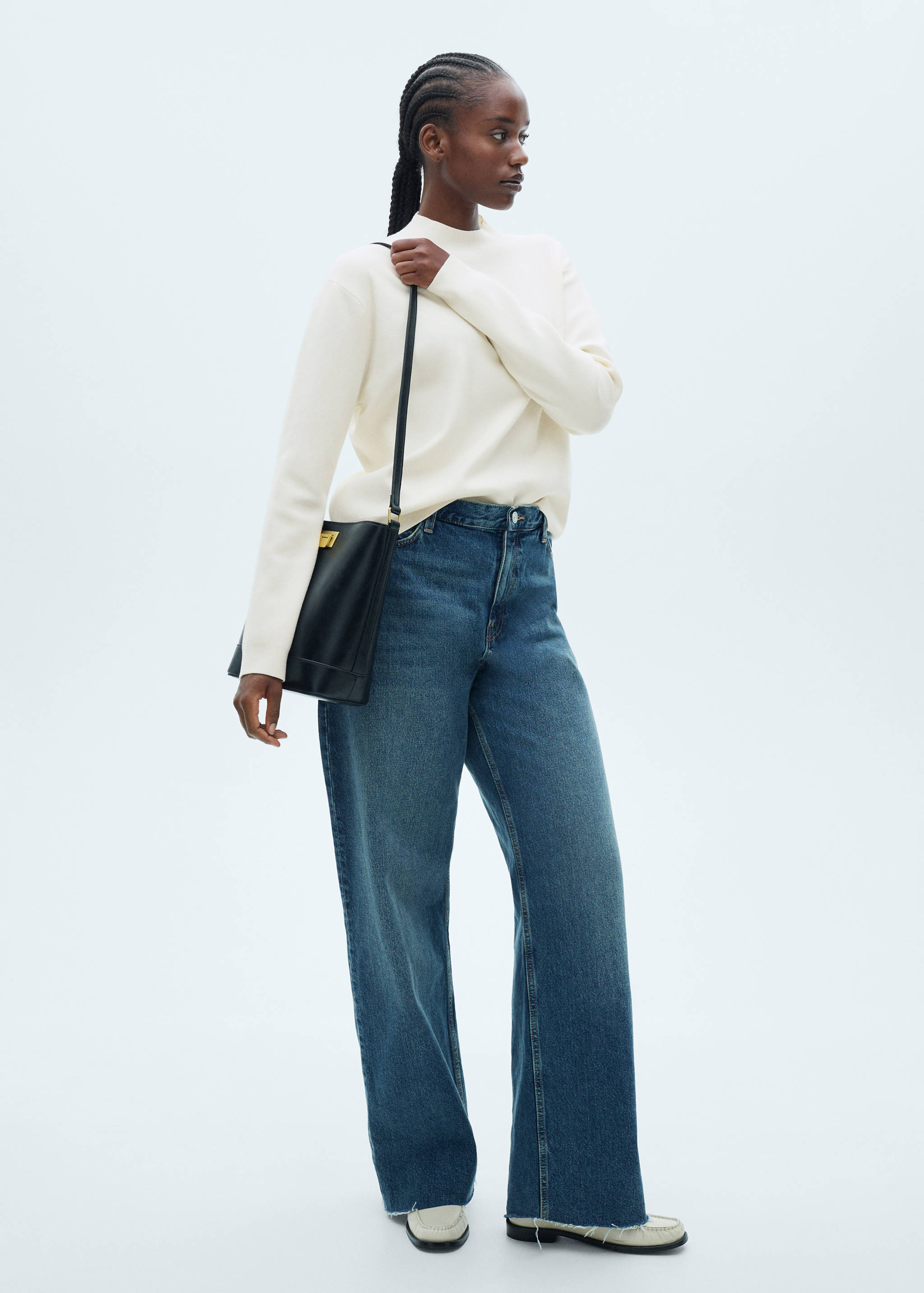 Knitted sweater with perkins neck - Details of the article 3