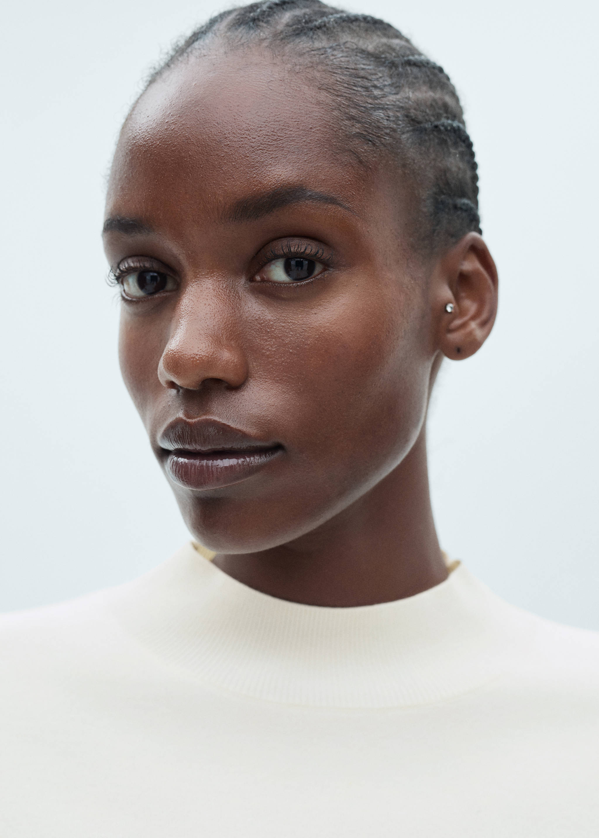 Knitted sweater with perkins neck - Details of the article 4