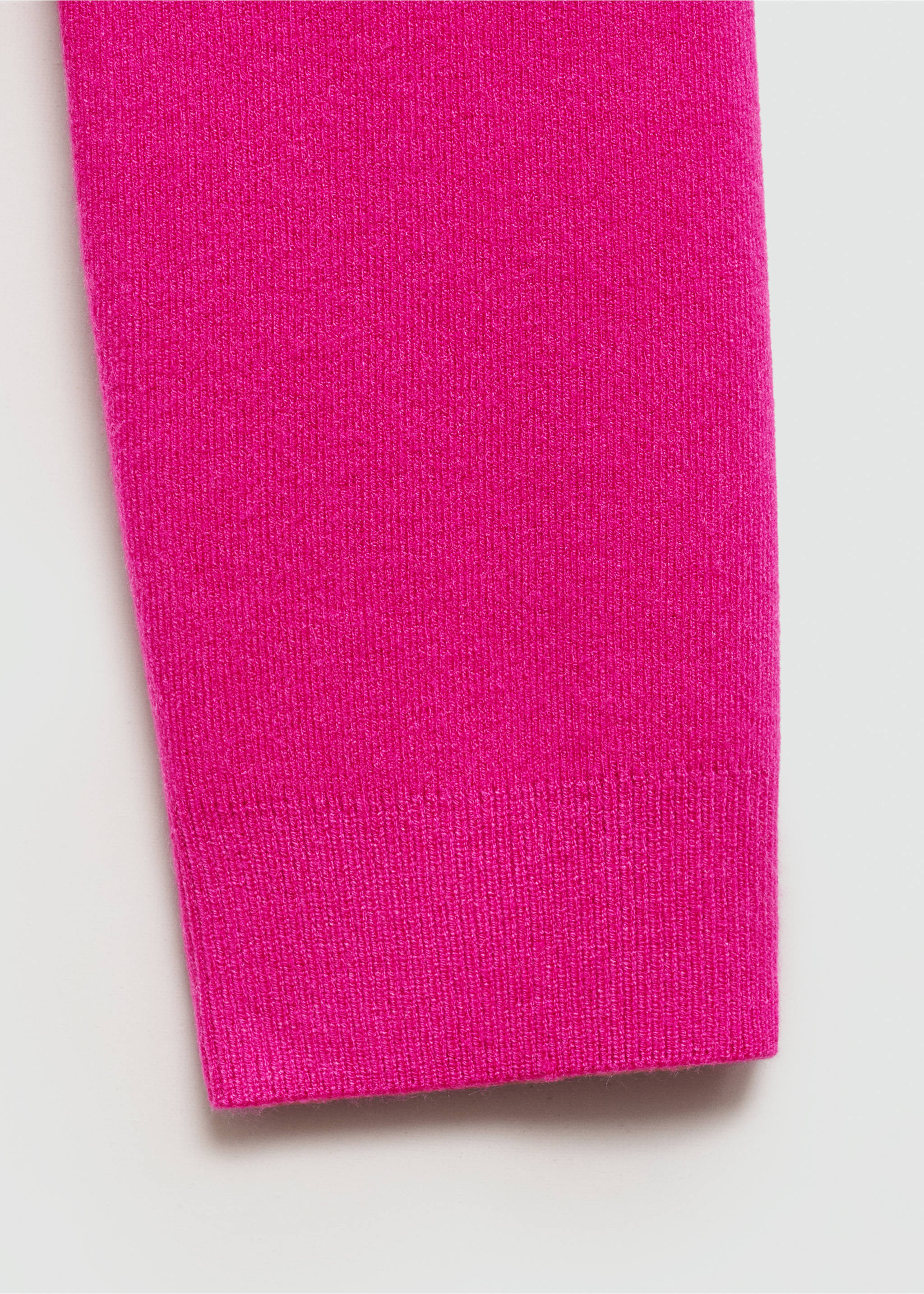 Knitted sweater with perkins neck - Details of the article 0, Fuchsia. Ref: 77007697-00.