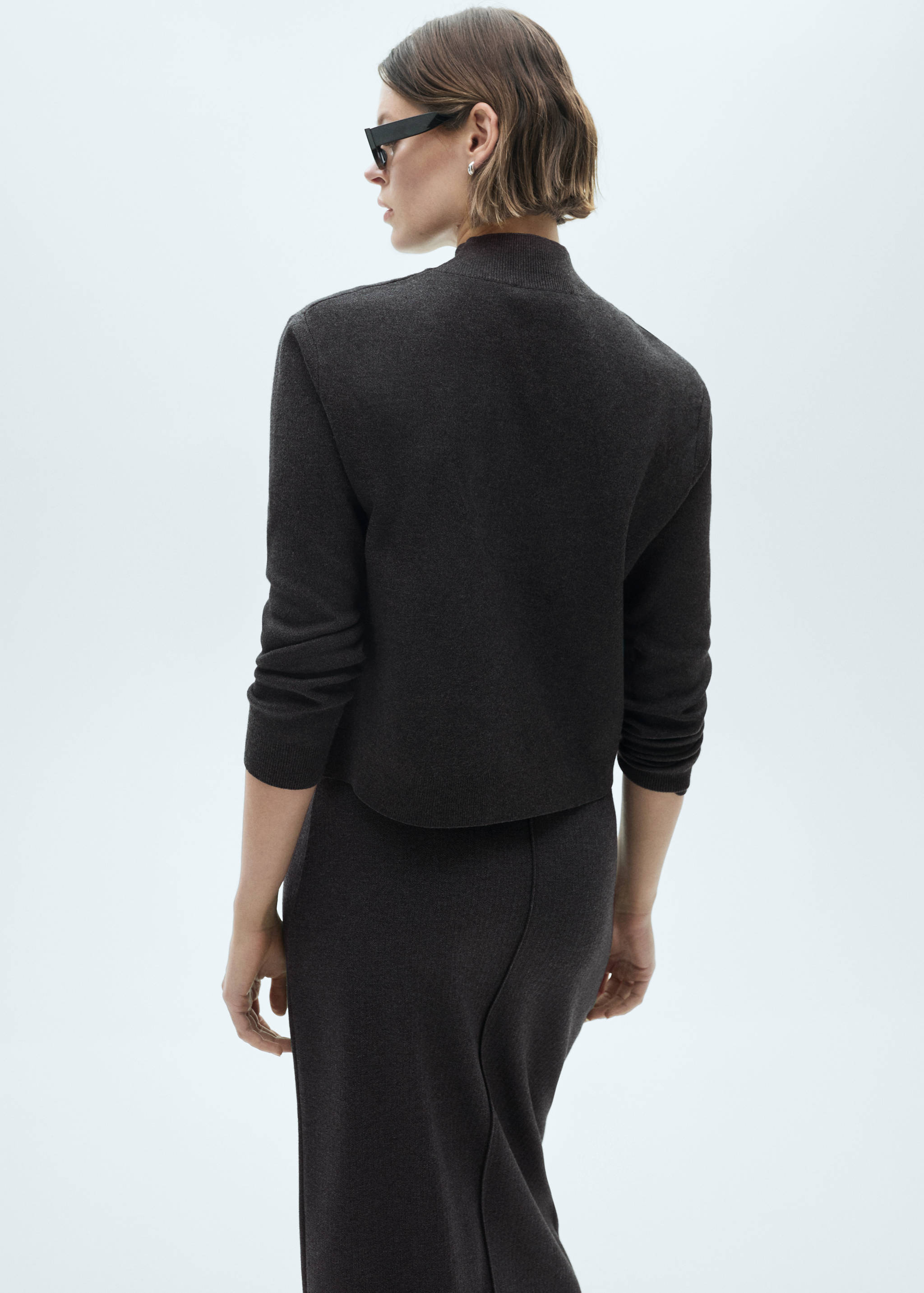 Knitted sweater with perkins neck - Reverse of the article