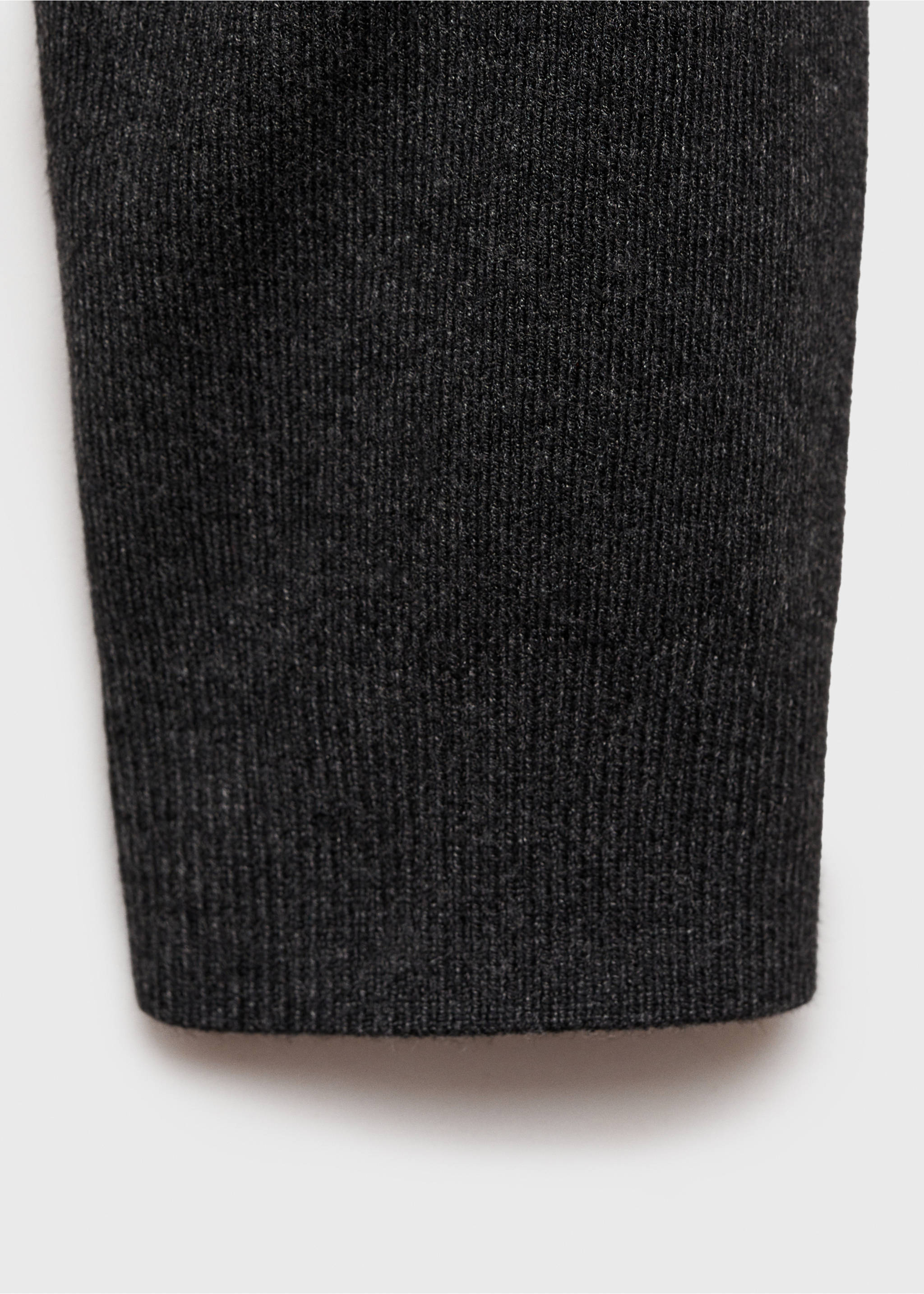 Knitted sweater with perkins neck - Details of the article 0, Medium Heather Grey. Ref: 77007697-00.