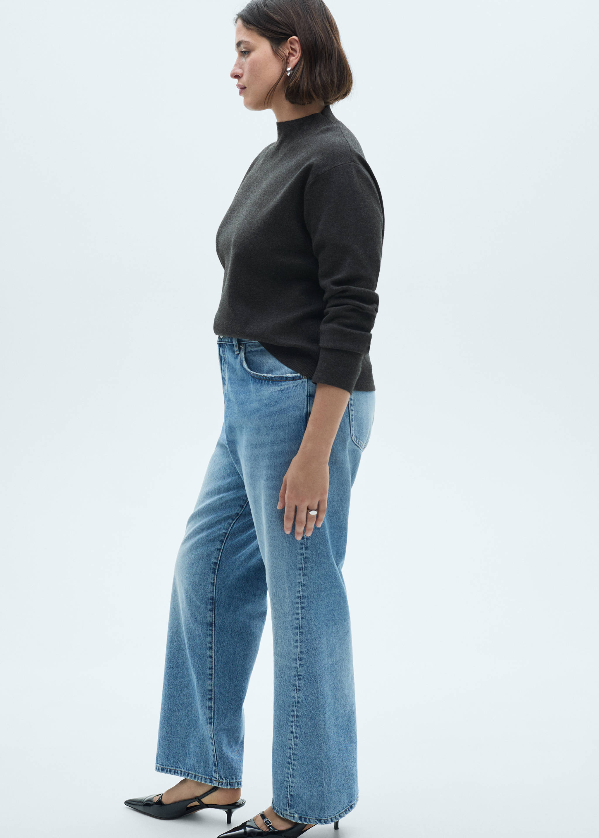 Knitted sweater with perkins neck - Details of the article 5