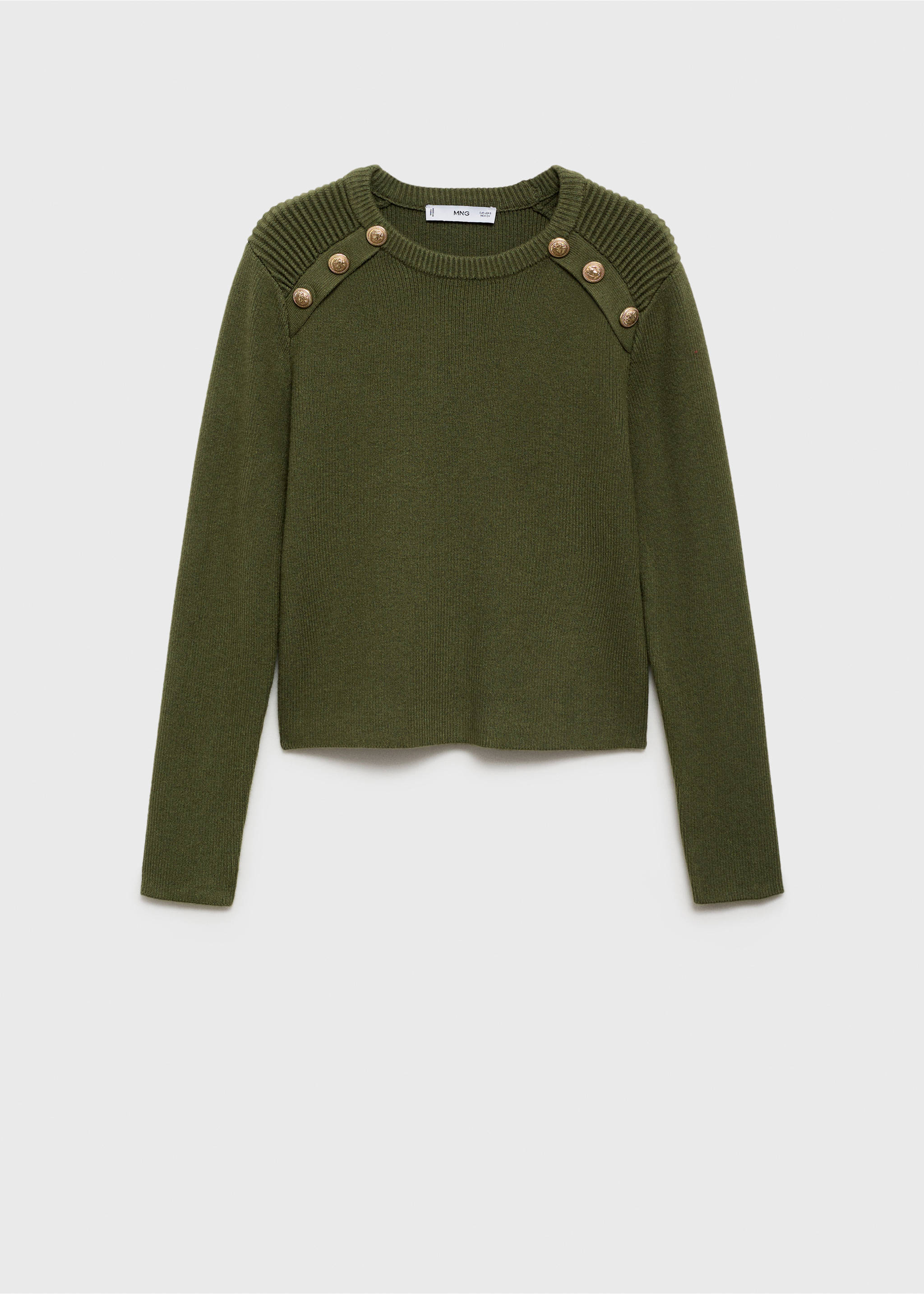 Pullover mit Schmuckknöpfen - Artikel ohne Model, Khaki. Ref: 77007698-00.