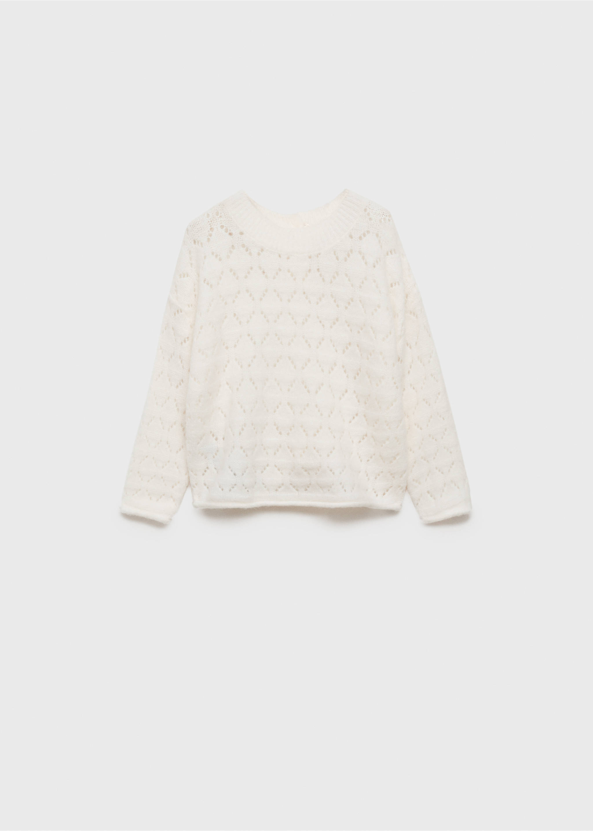 Pull en maille ajourée - Article sans modèle, Blanc cassé. Ref: 77007699-00.