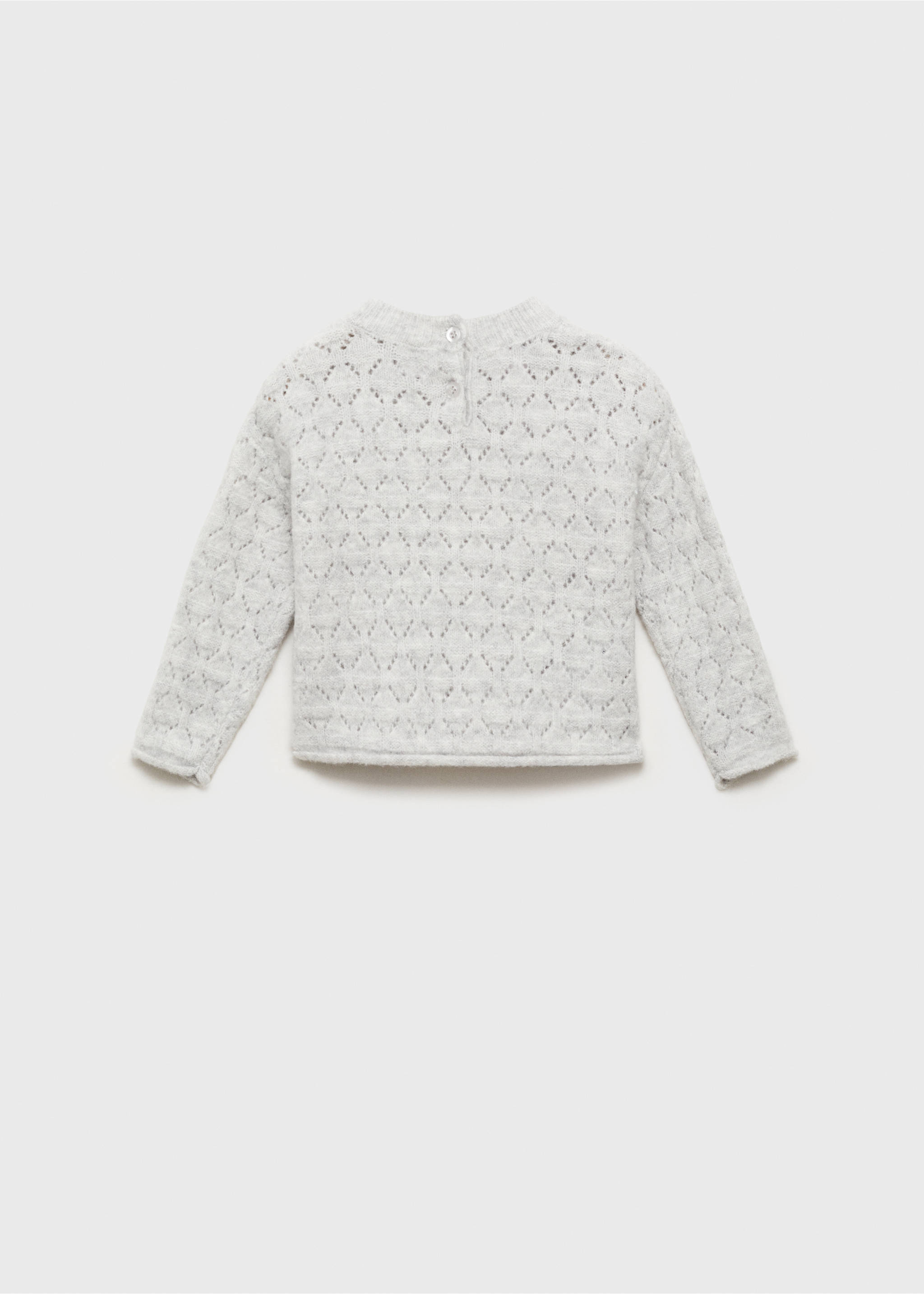 Pull en maille ajourée - Verso de l’article, Gris chiné clair. Ref: 77007699-00.