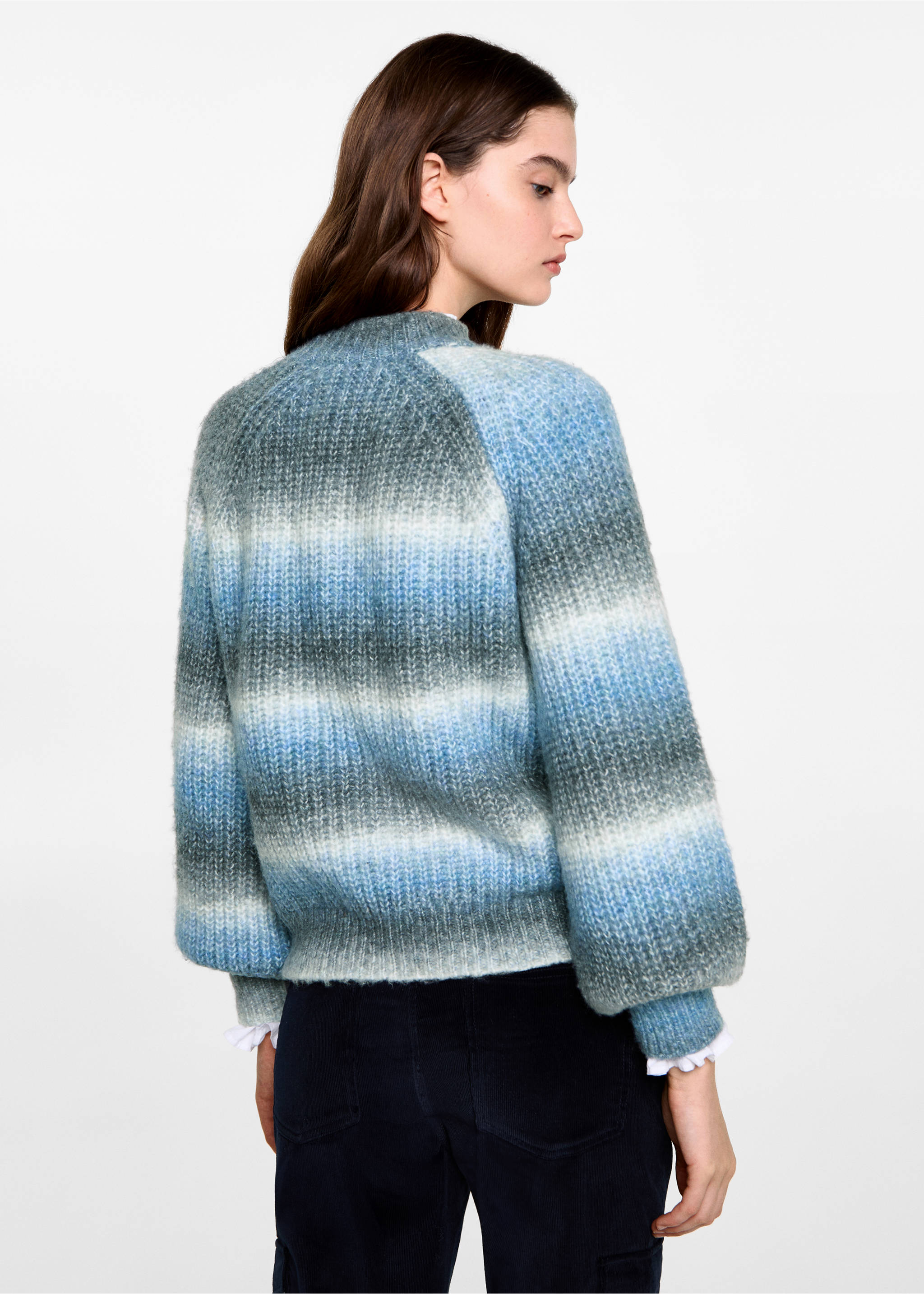 Degraded knitted sweater - Reverse of the article, Blue. Ref: 77007700-00.