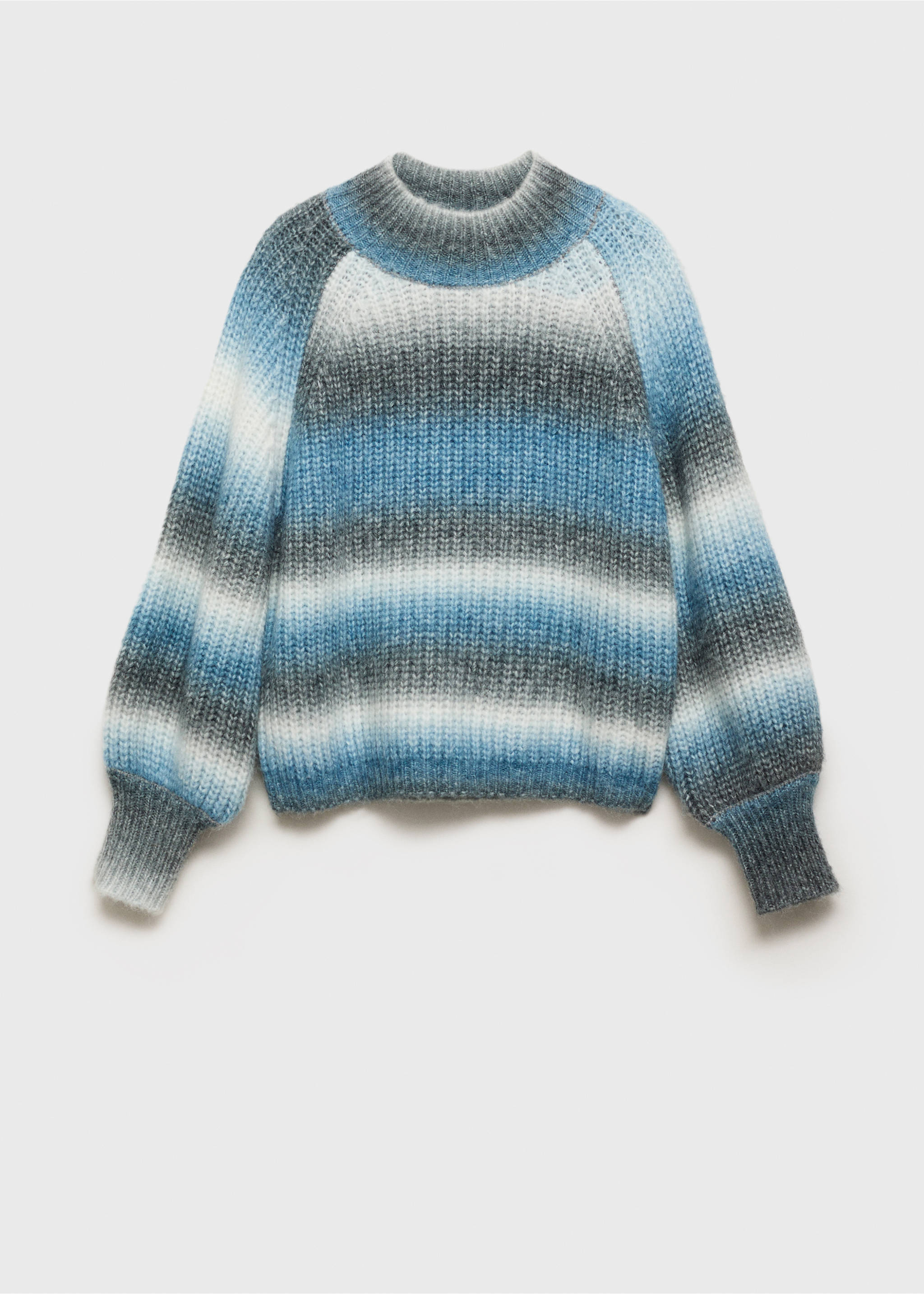 Degraded knitted sweater - Article without model, Blue. Ref: 77007700-00.