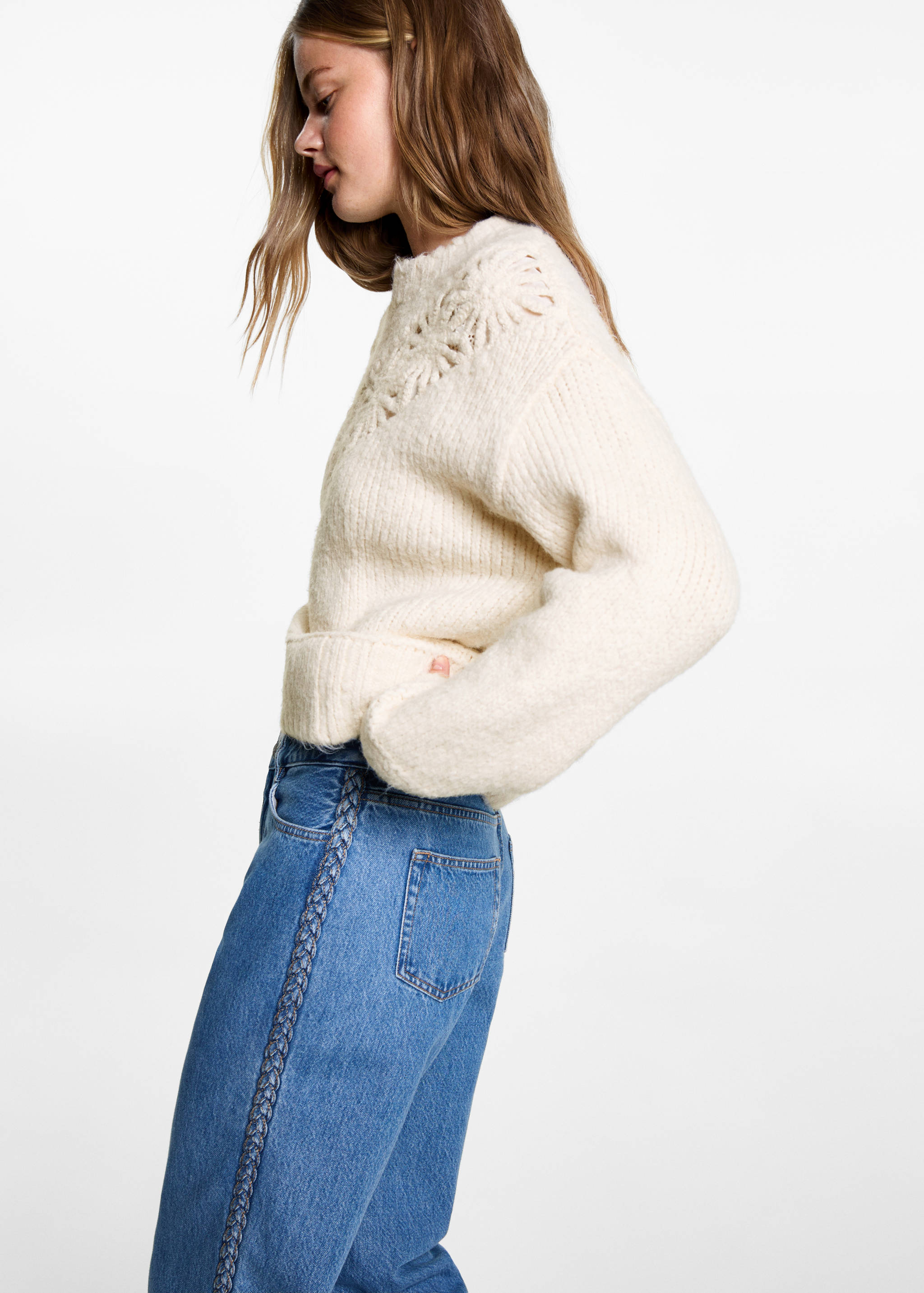 Strickpullover mit Blumenmuster - Detail des Artikels 2