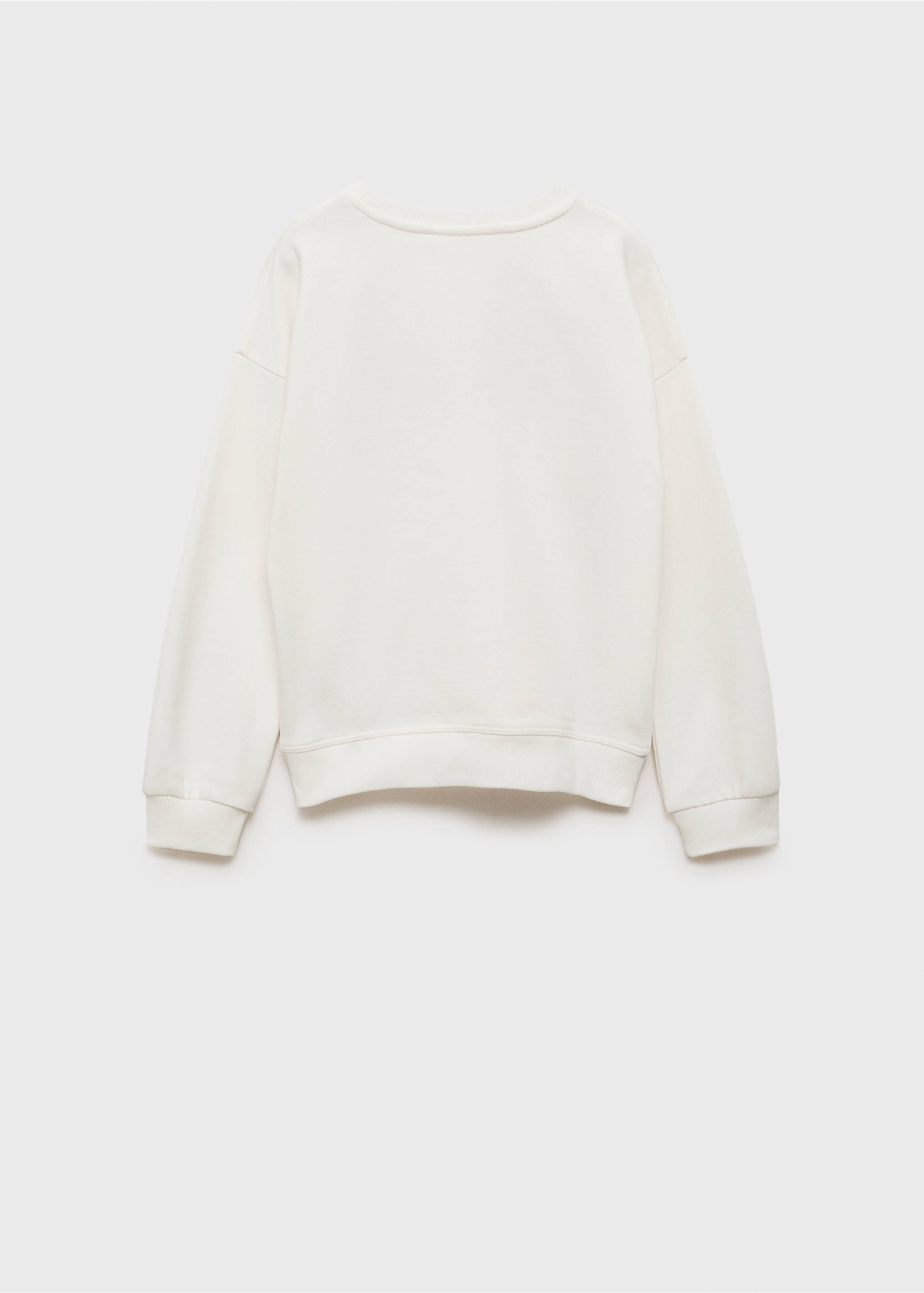 Embroidered detail cotton sweatshirt - Reverse of the article, Off White. Ref: 77007708-00.