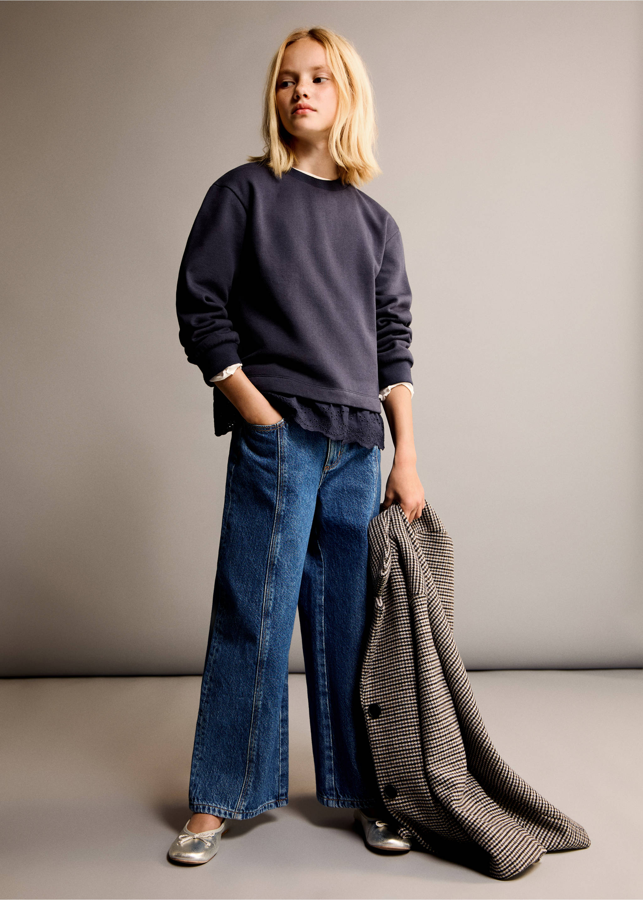 Embroidered detail cotton sweatshirt - General plane, Dark Navy. Ref: 77007709-00.