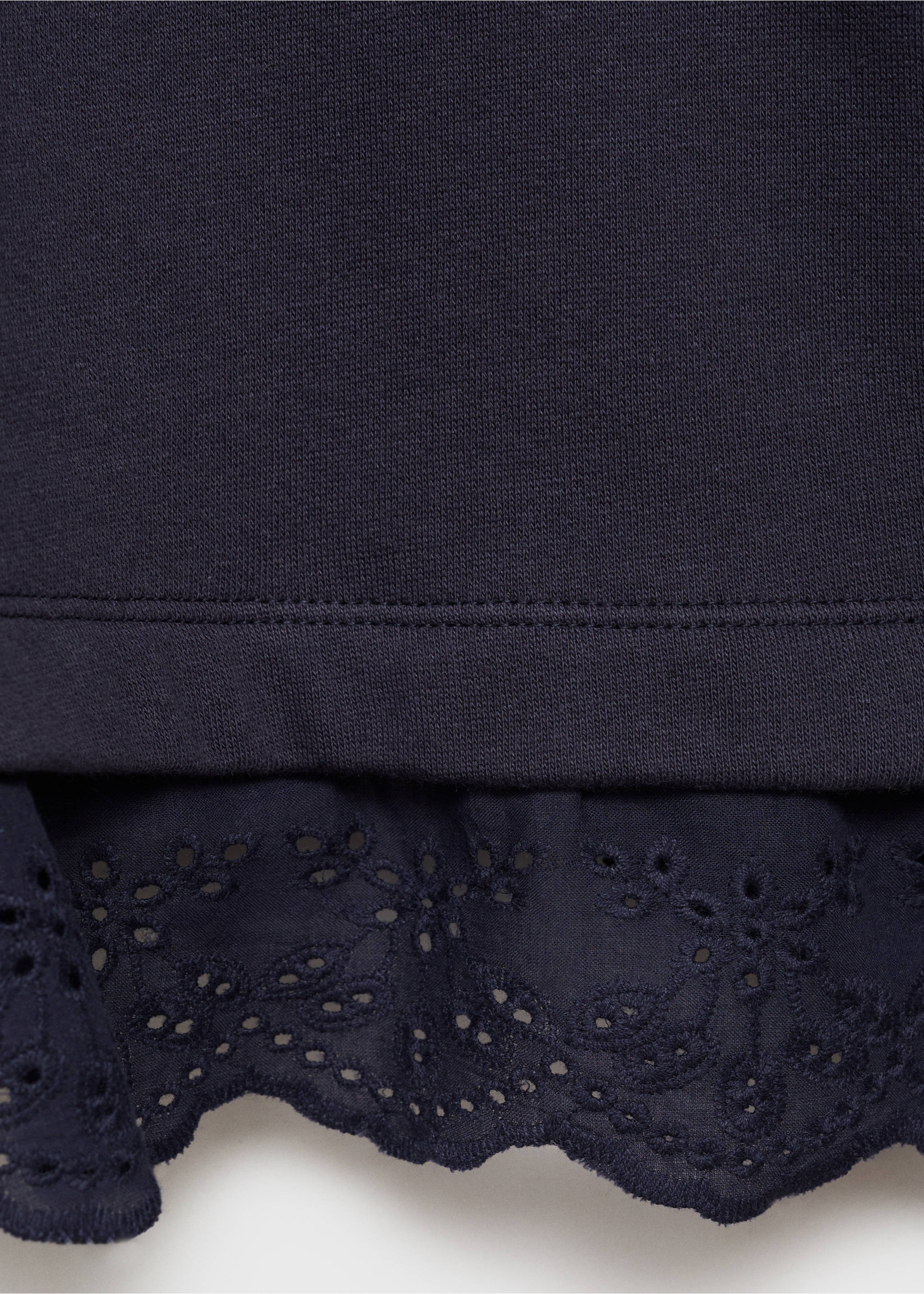 Embroidered detail cotton sweatshirt - Details of the article 8, Dark Navy. Ref: 77007709-00.