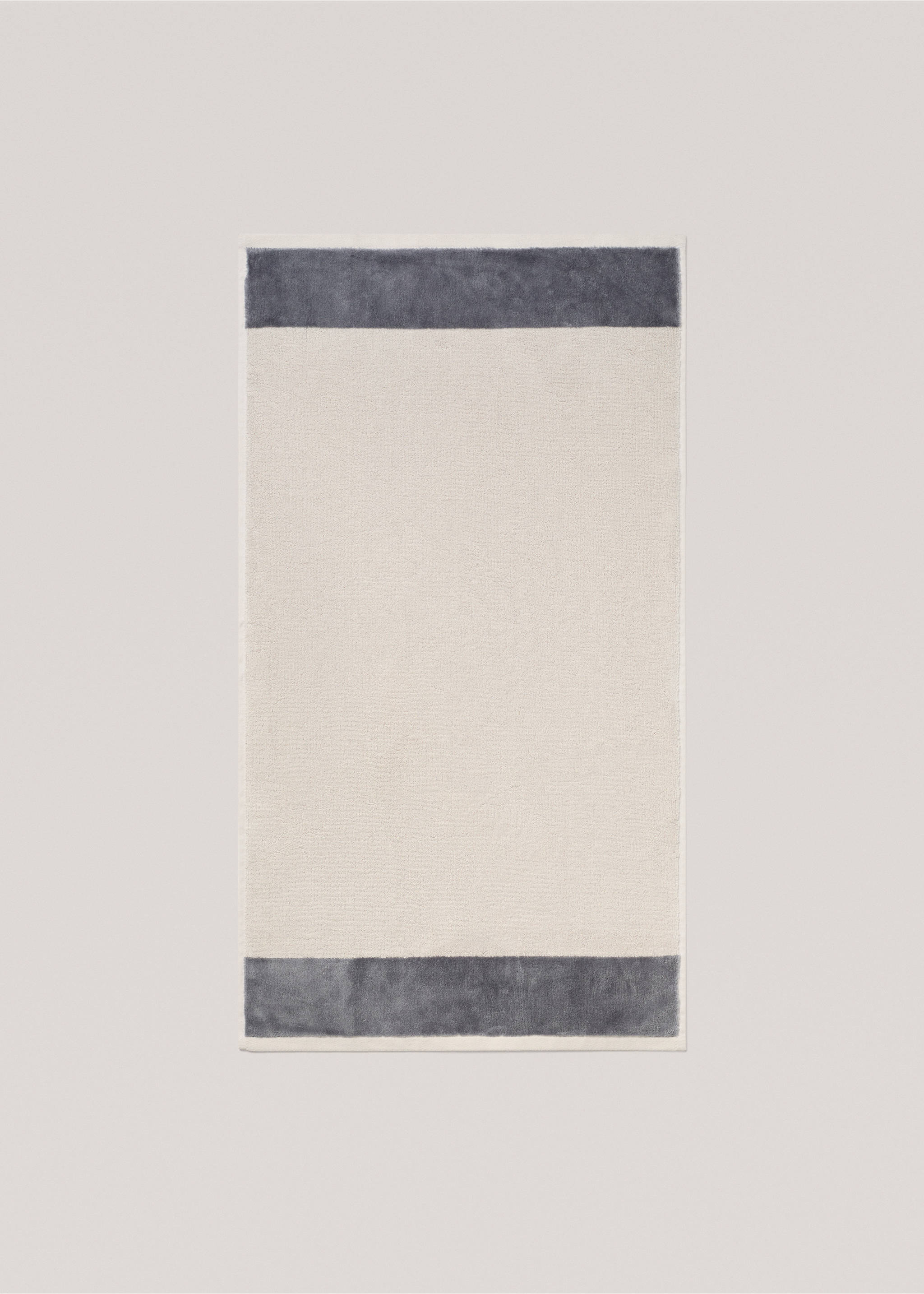 Handtuch aus 100 % Baumwolle mit Streifenmuster 50 x 90 cm - Detail des Artikels 4, Beige. Ref: 77007712-00.