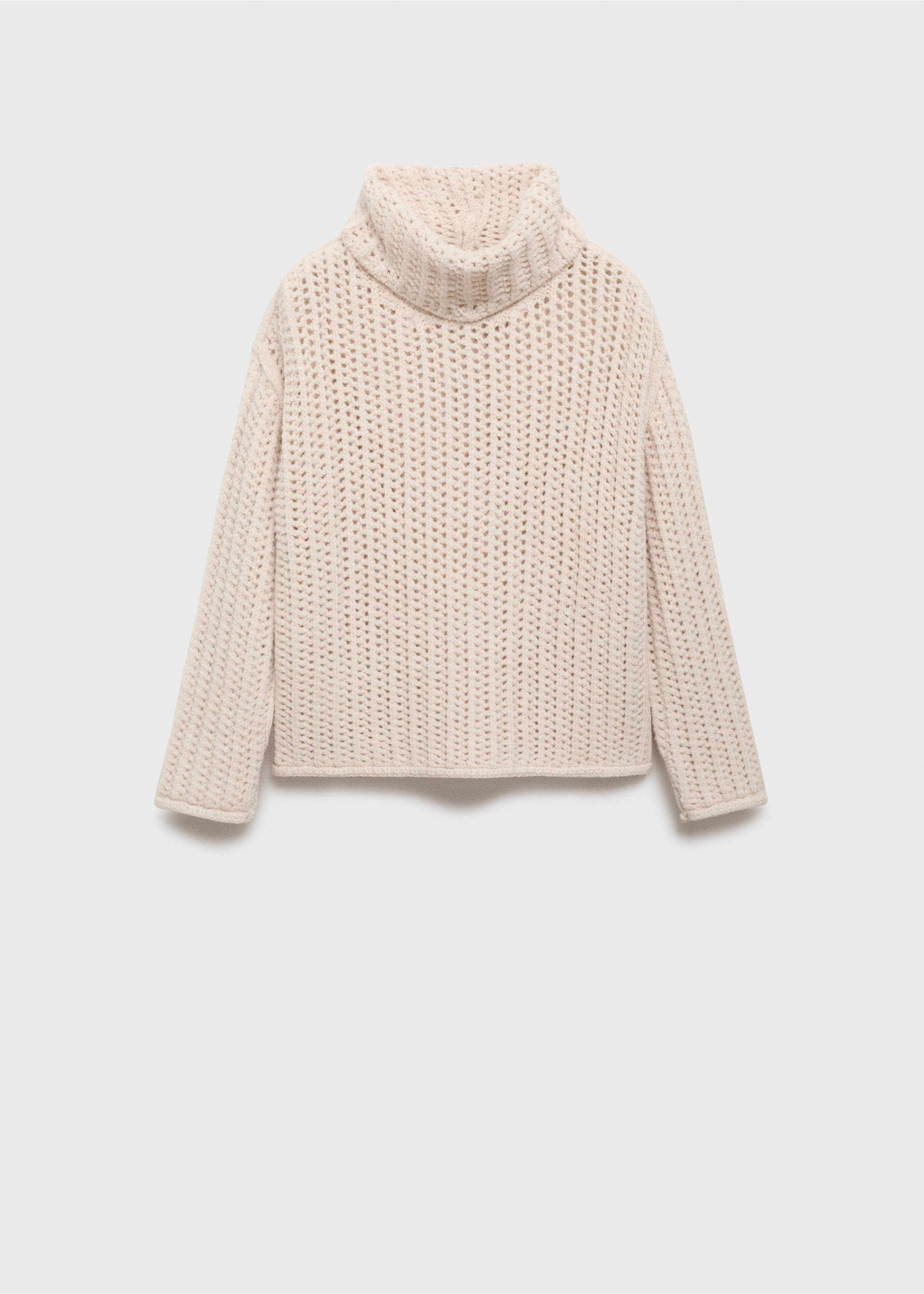 Openwork turtleneck sweater - Article without model, Ecru. Ref: 77007715-00.