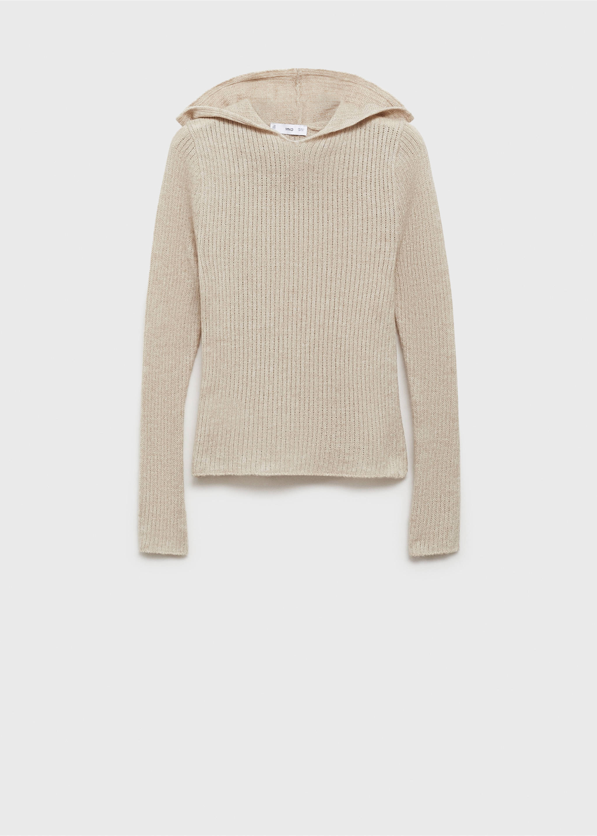 Ribbed hooded sweater - Article without model, Sand. Ref: 77007718-00.