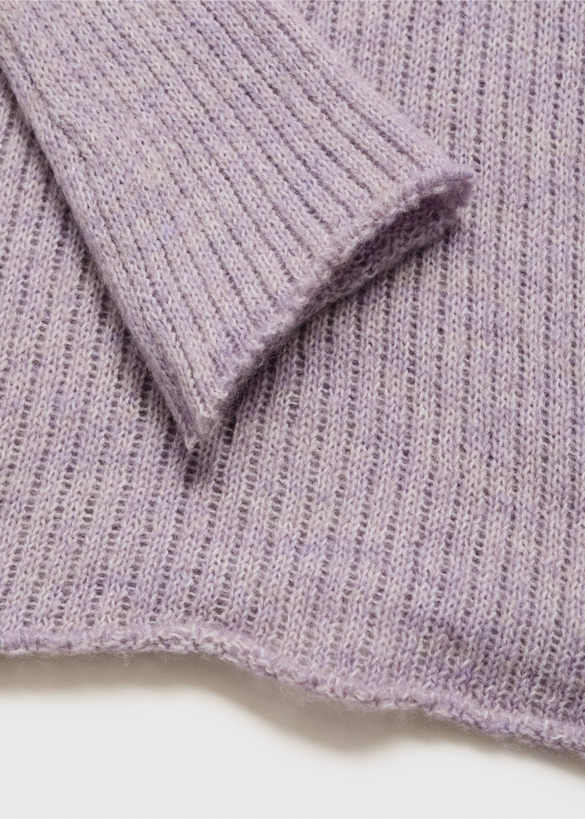 Ribbed hooded sweater - Details of the article 8, Light/Pastel Purple. Ref: 77007718-00.