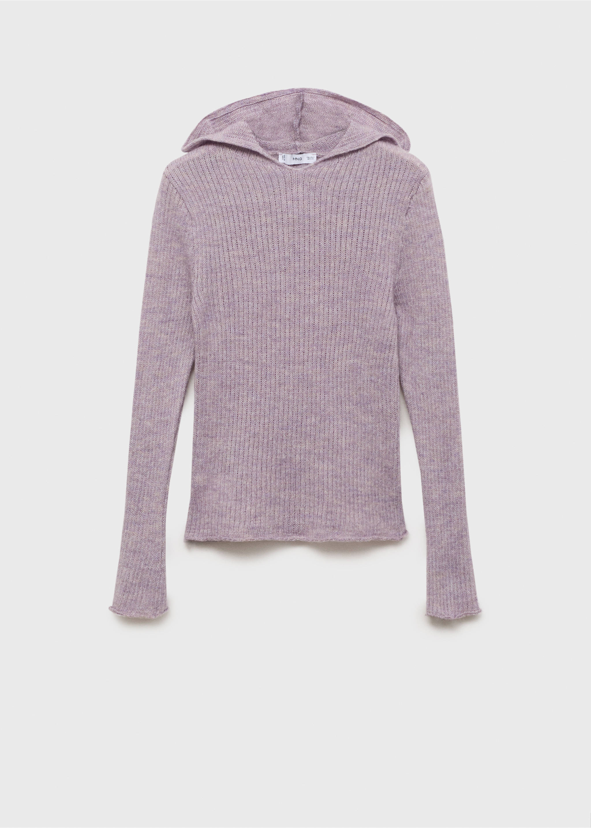Ribbed hooded sweater - Article without model, Light/Pastel Purple. Ref: 77007718-00.