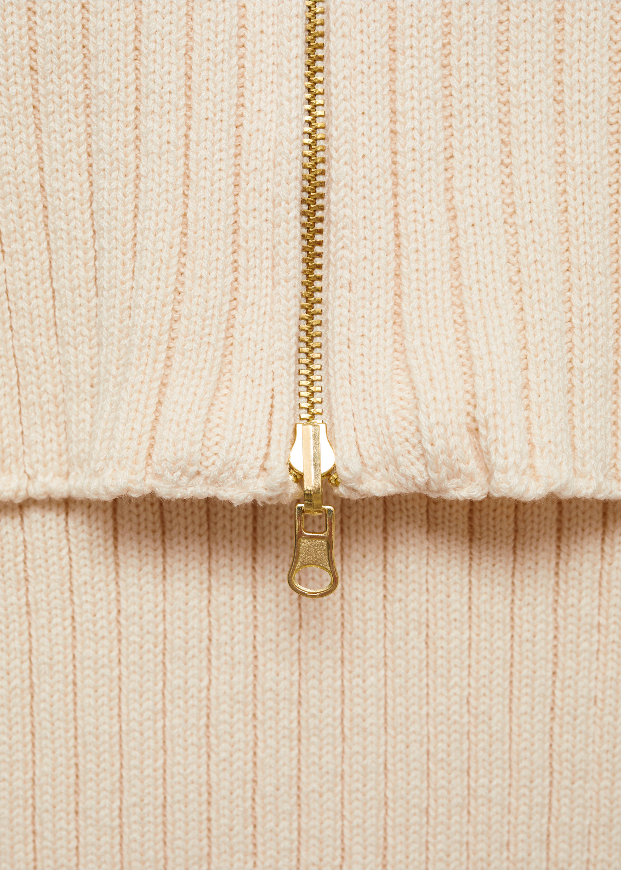 Pull-over combiné maille côtelée fermeture Éclair - Détail de l'article 0, Écru. Ref: 77007720-00.