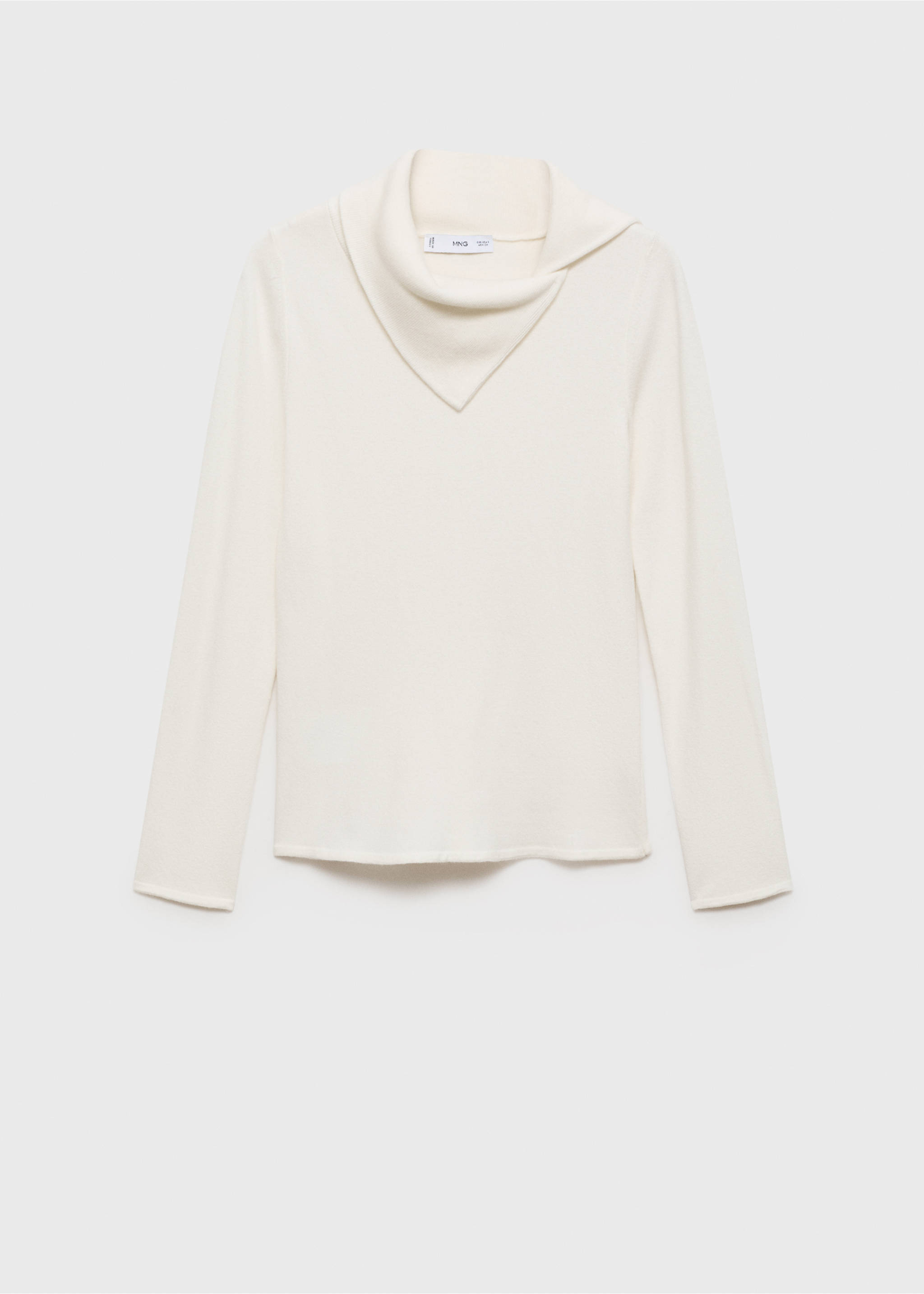 Pull-over maille col revers - Article sans modèle, Blanc. Ref: 77007721-00.