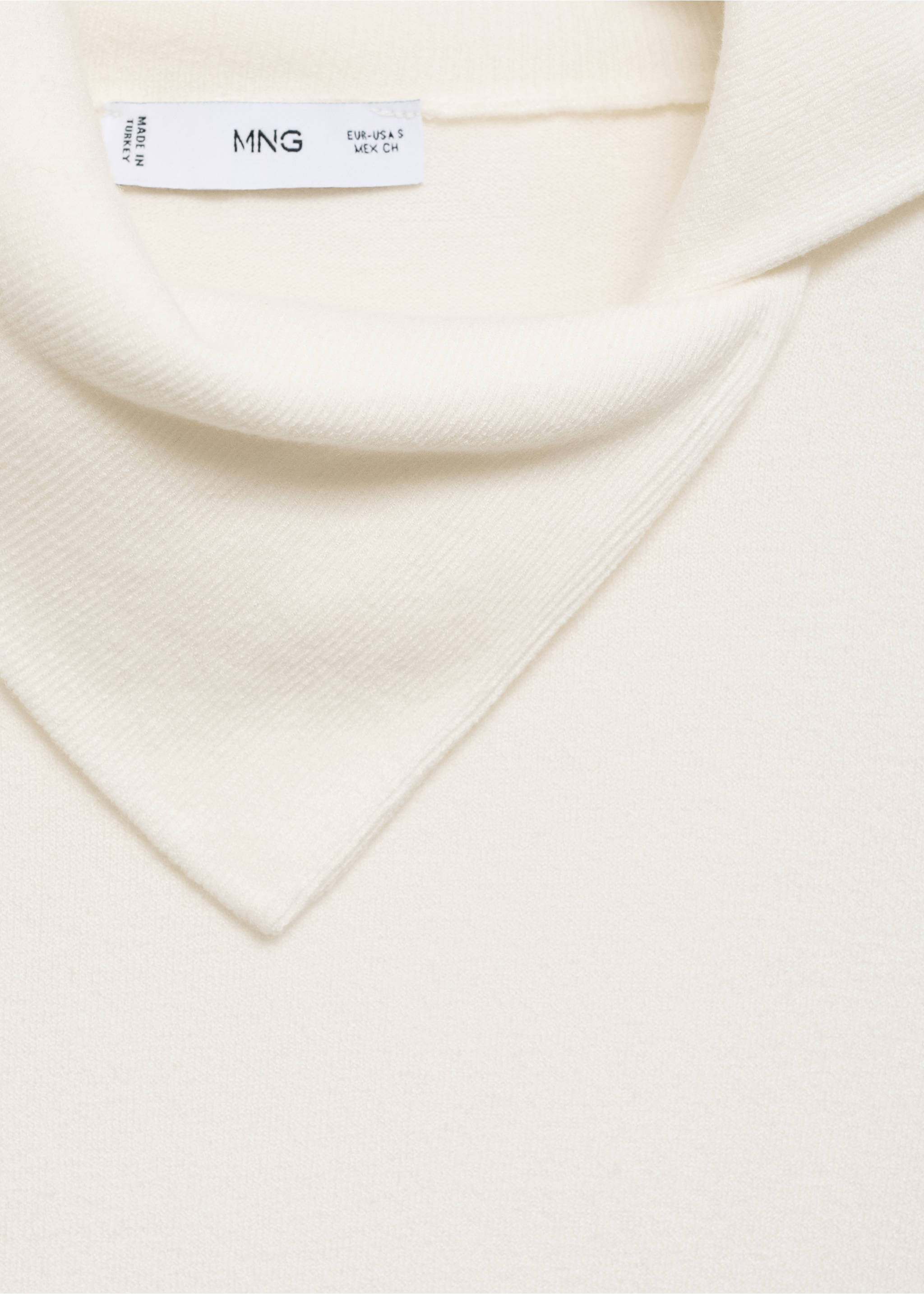 Pull-over maille col revers - Détail de l'article 8, Blanc. Ref: 77007721-00.