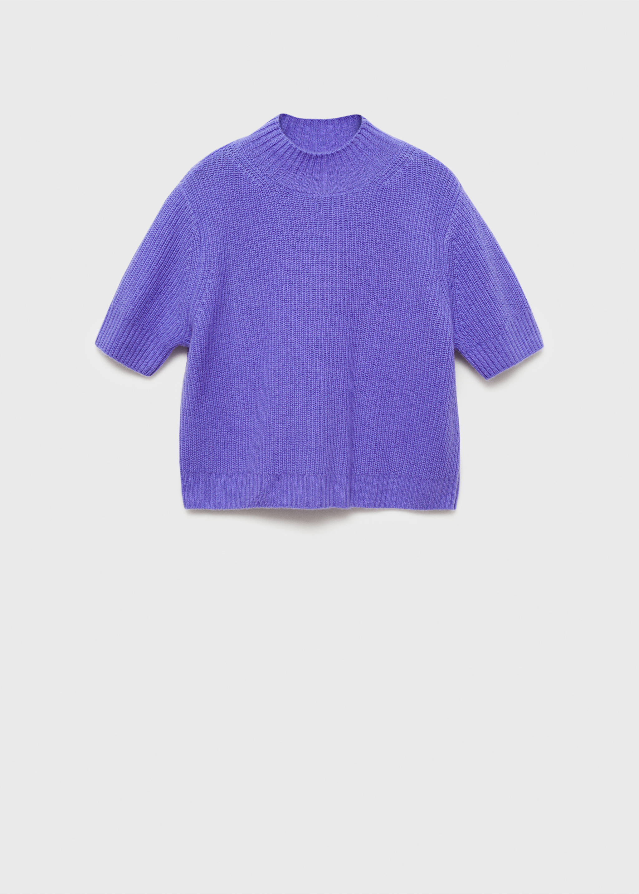 Short-sleeved wool sweater - Article without model, Purple. Ref: 77007723-00.