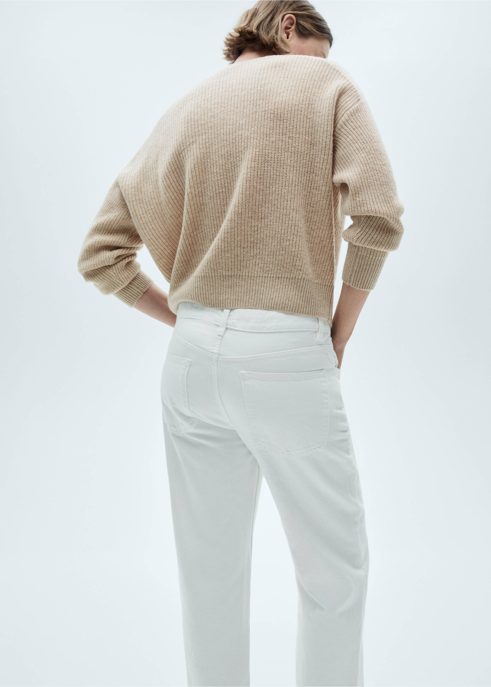 Cropped wool sweater - Reverse of the article, Light/Pastel Grey. Ref: 77007724-00.