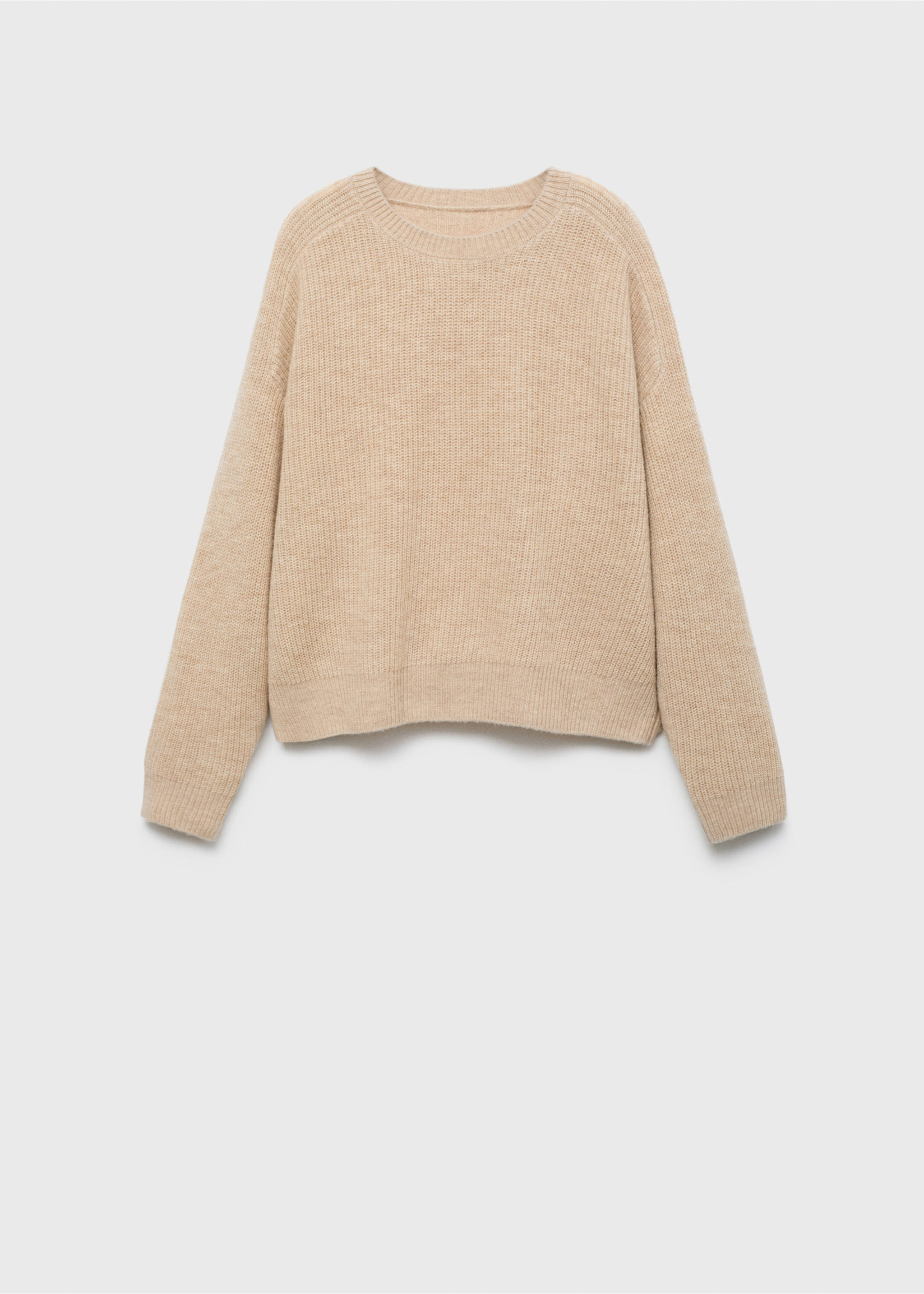 Cropped wool sweater - Article without model, Light/Pastel Grey. Ref: 77007724-00.