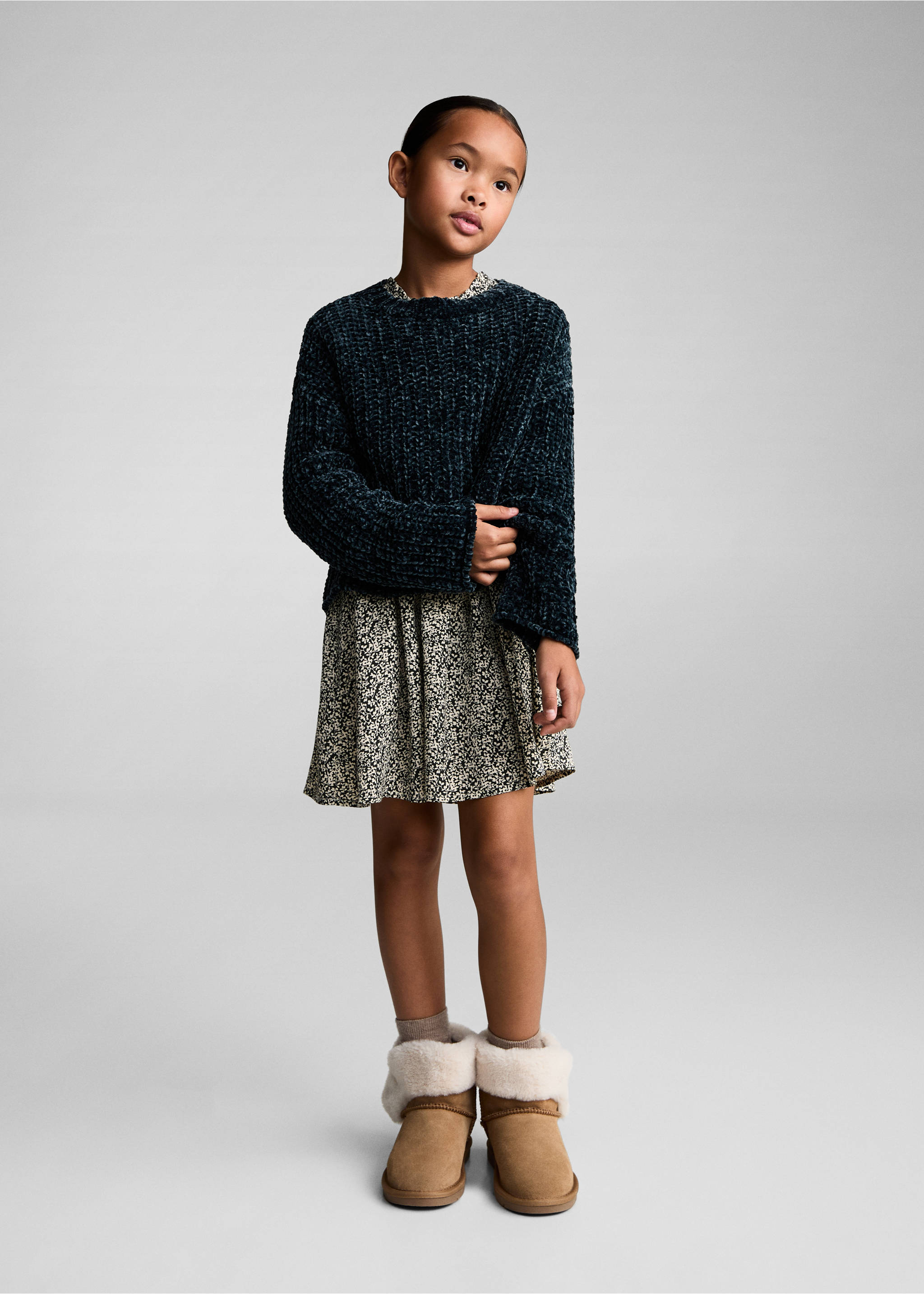 Chenille knit sweater - General plane, Dark Green. Ref: 77007725-00.