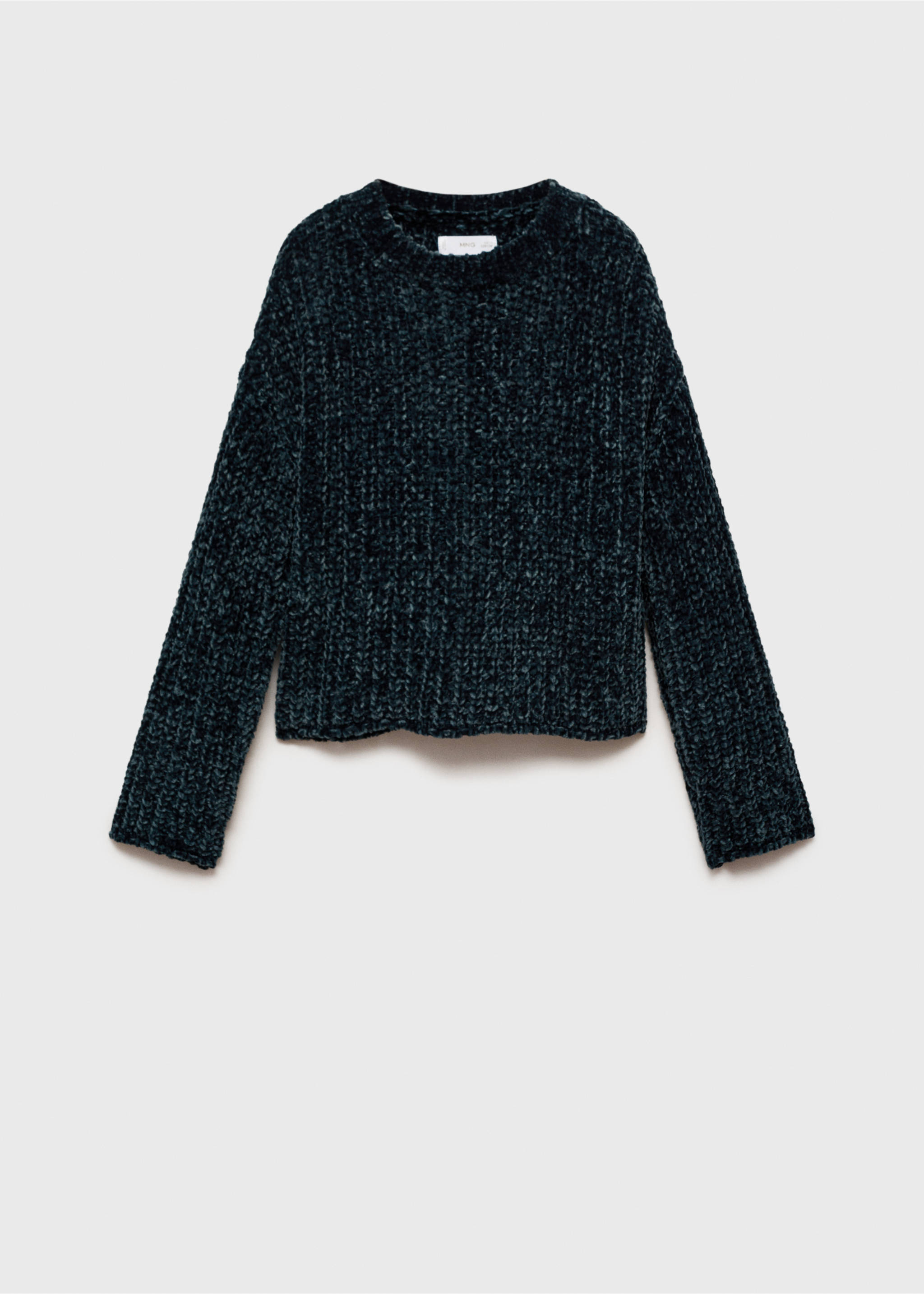 Chenille knit sweater - Article without model, Dark Green. Ref: 77007725-00.