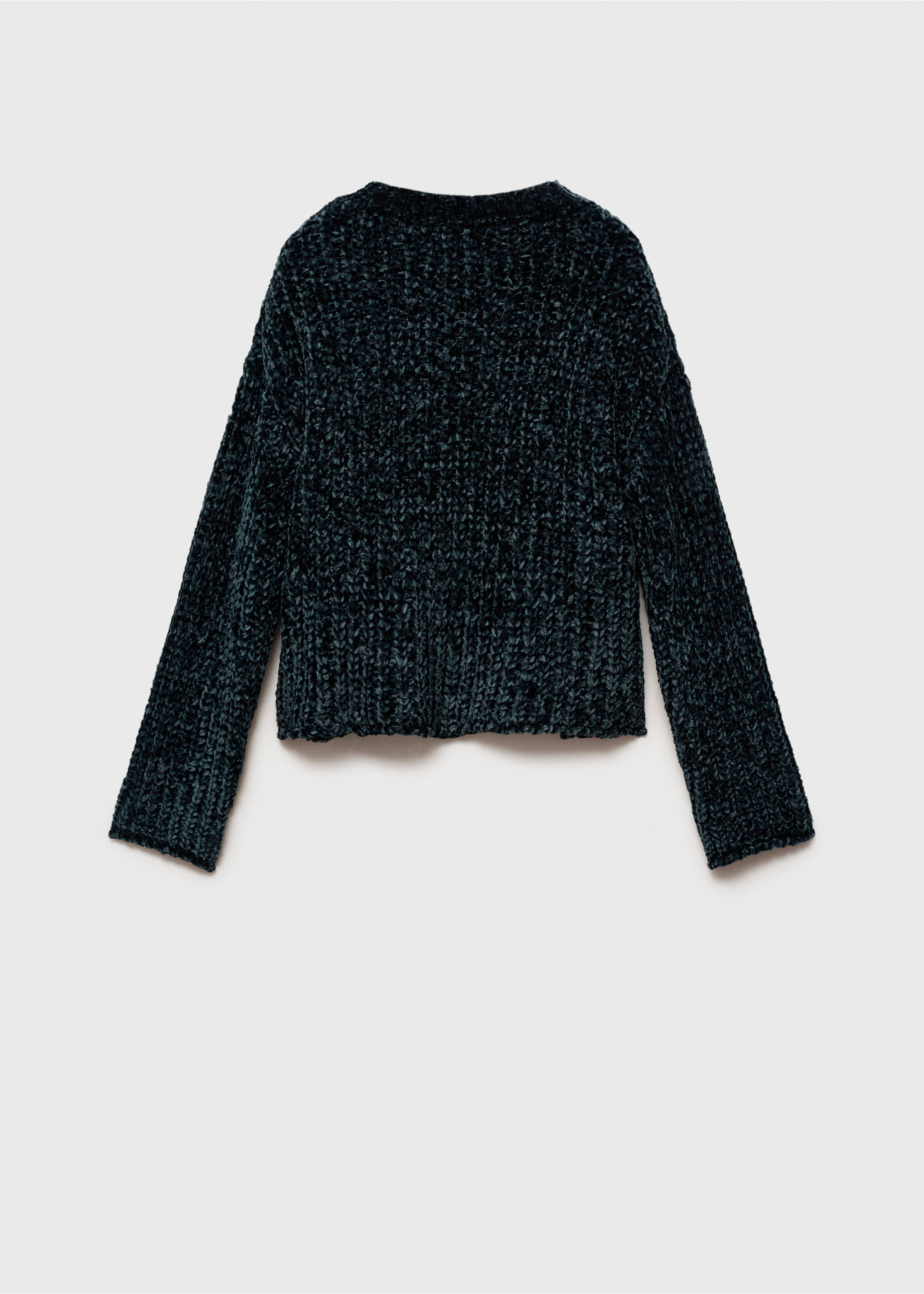 Chenille knit sweater - Reverse of the article, Dark Green. Ref: 77007725-00.