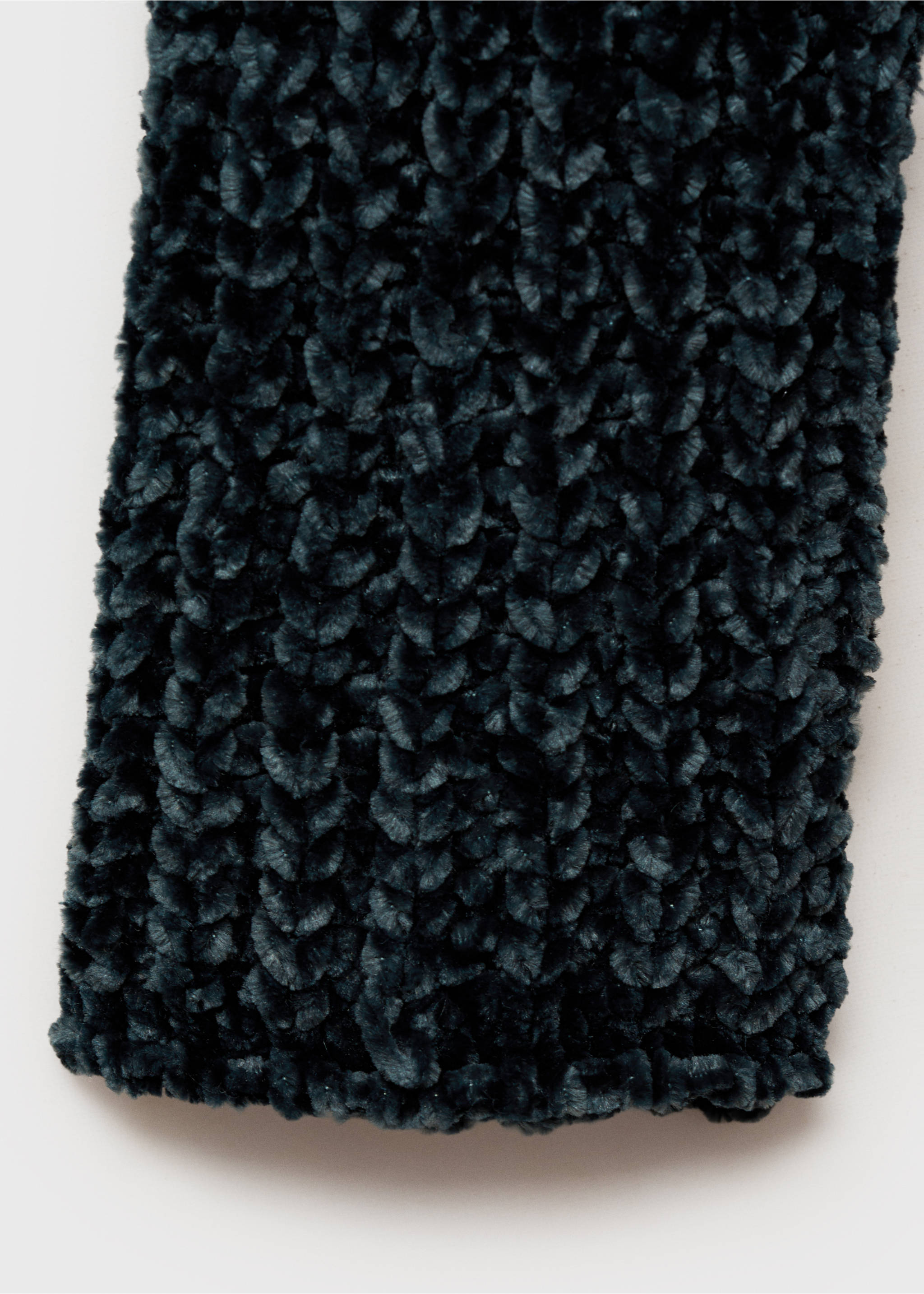 Chenille knit sweater - Details of the article 0, Dark Green. Ref: 77007725-00.