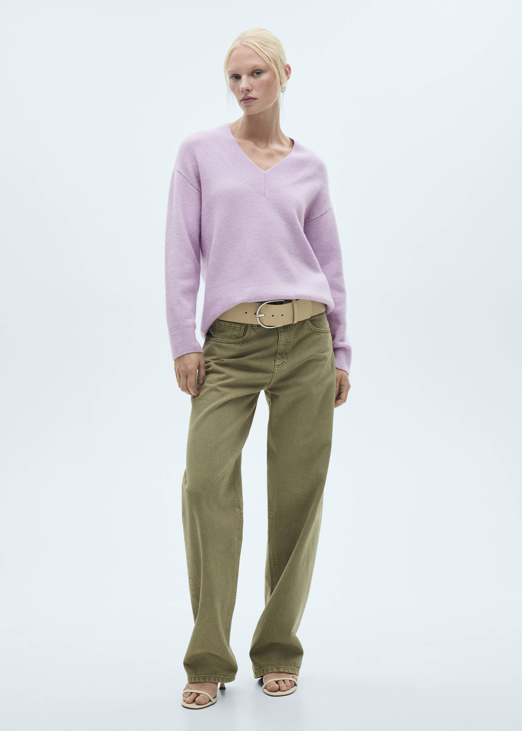 Jersey oversize cuello pico - Plano general