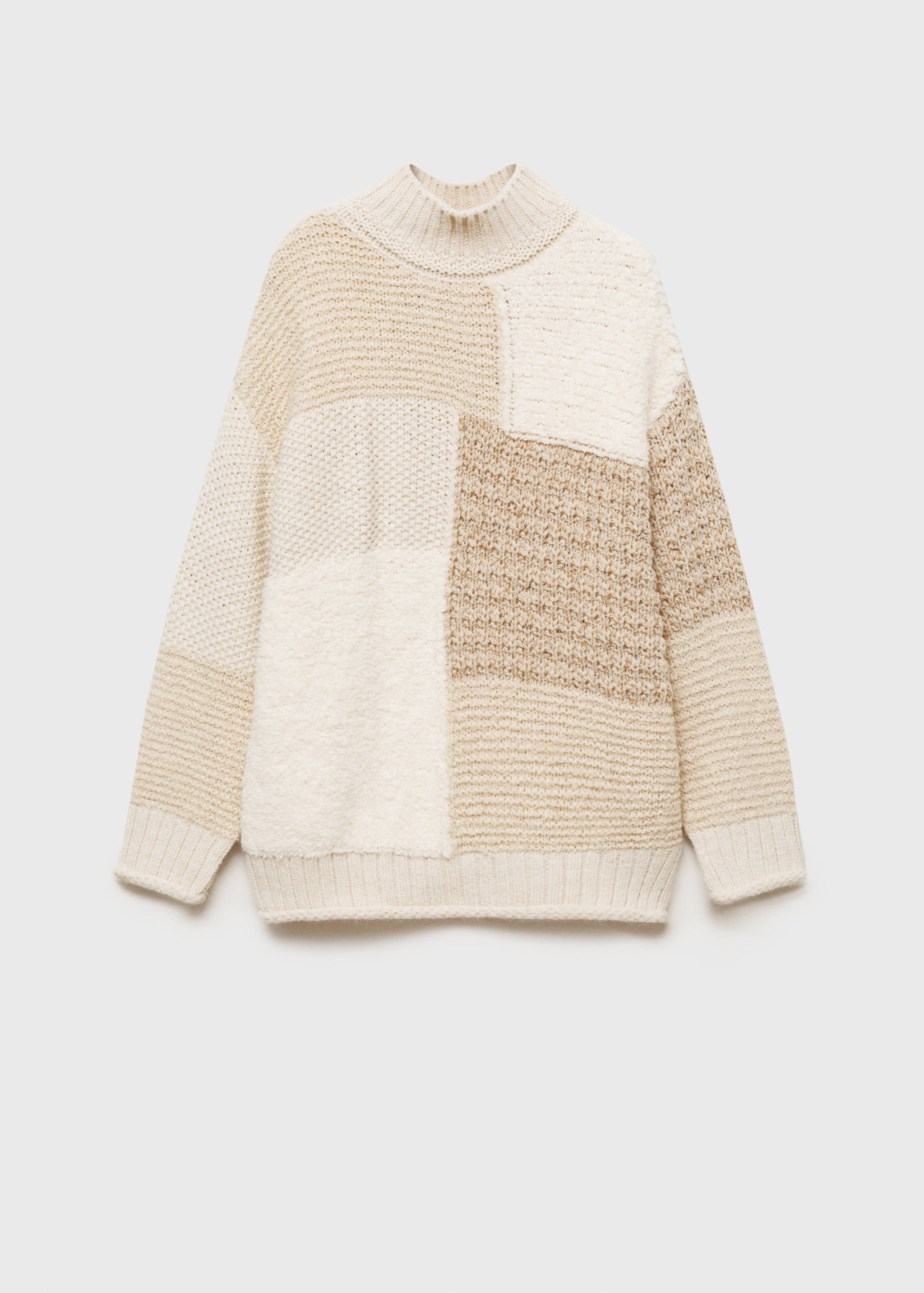 Patchwork-Pullover mit halbhohem Kragen - Artikel ohne Model