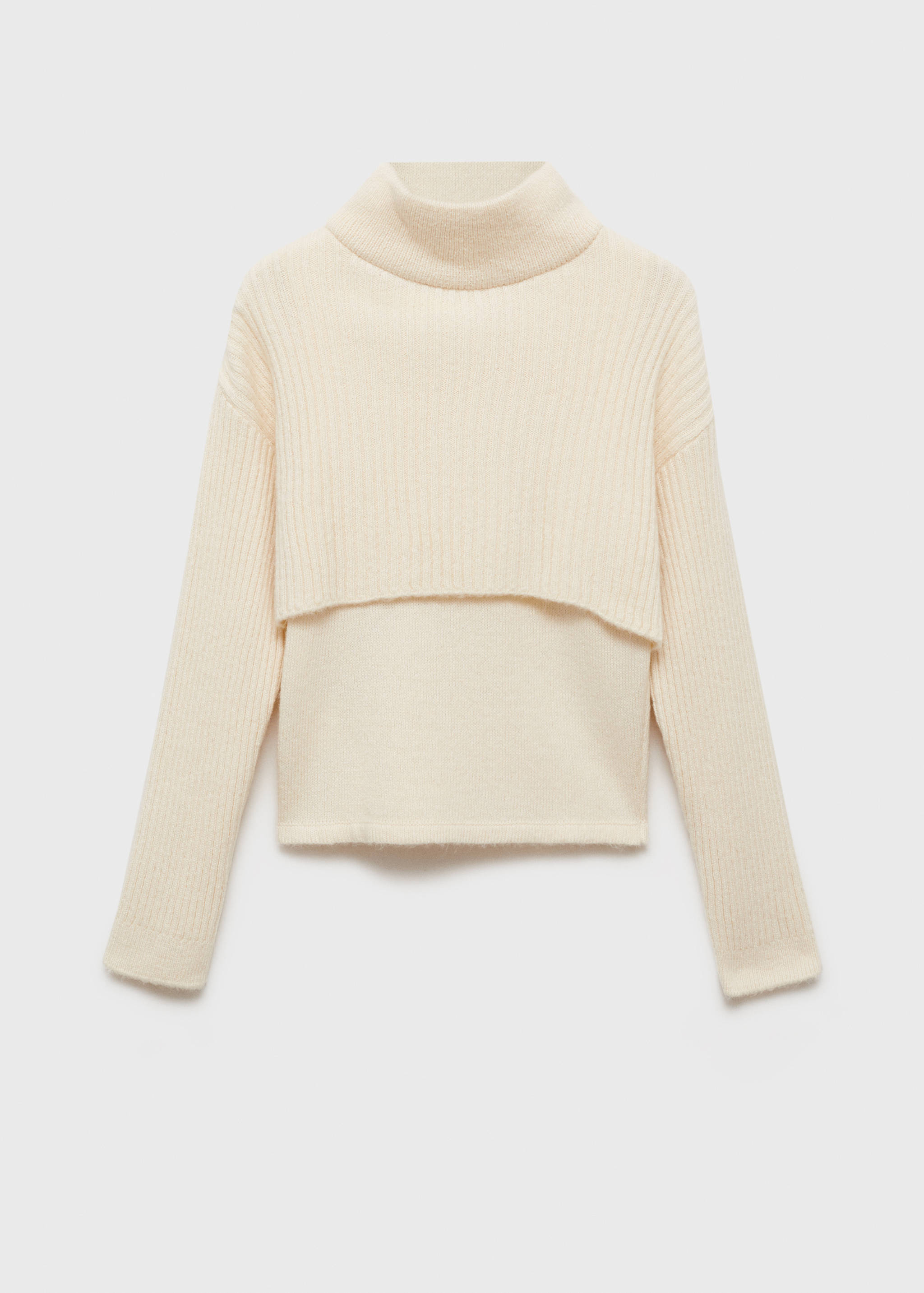 Jersey cuello alto combinado - Artículo sin modelo