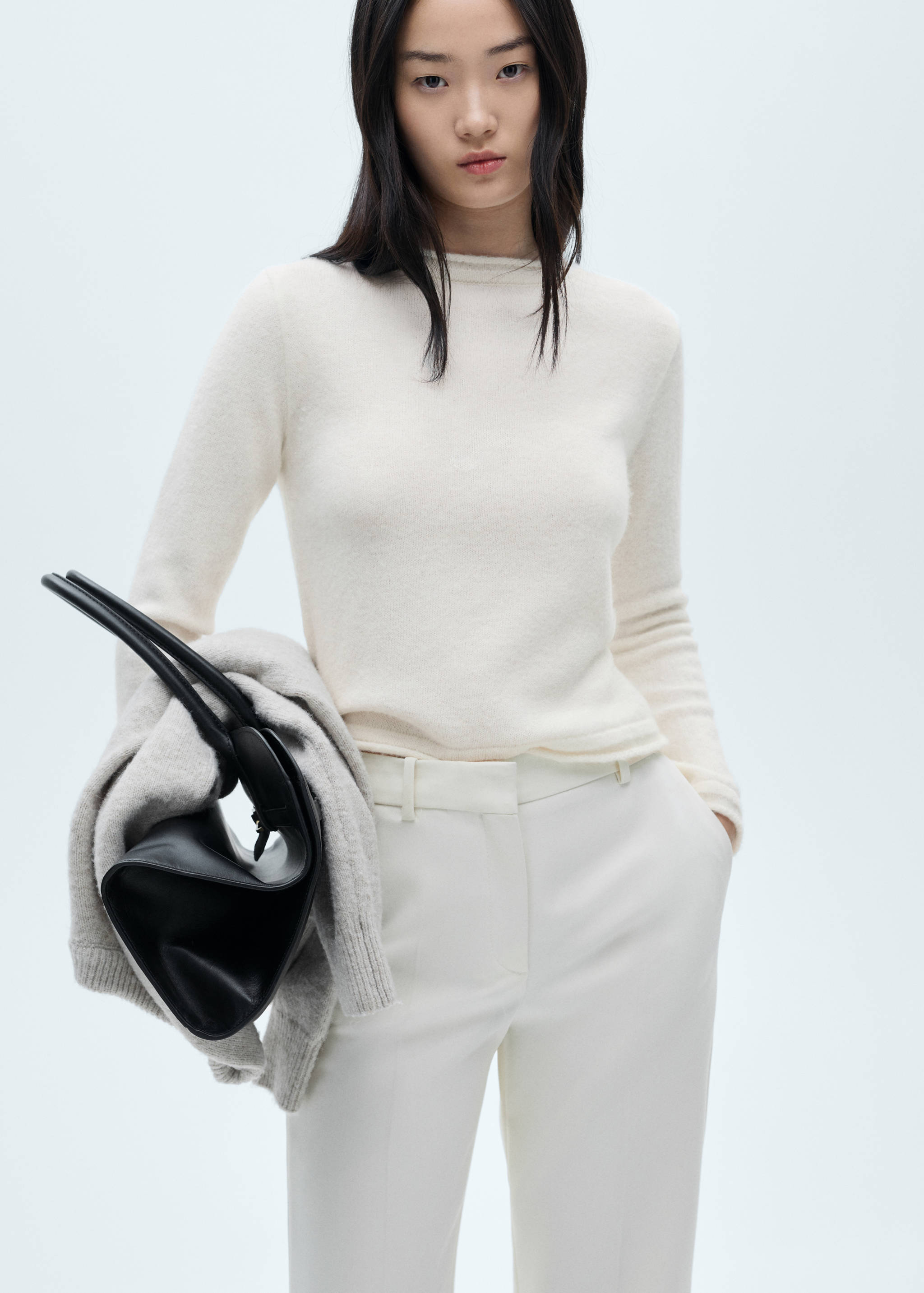 Jersey cuello redondo botones - Plano medio